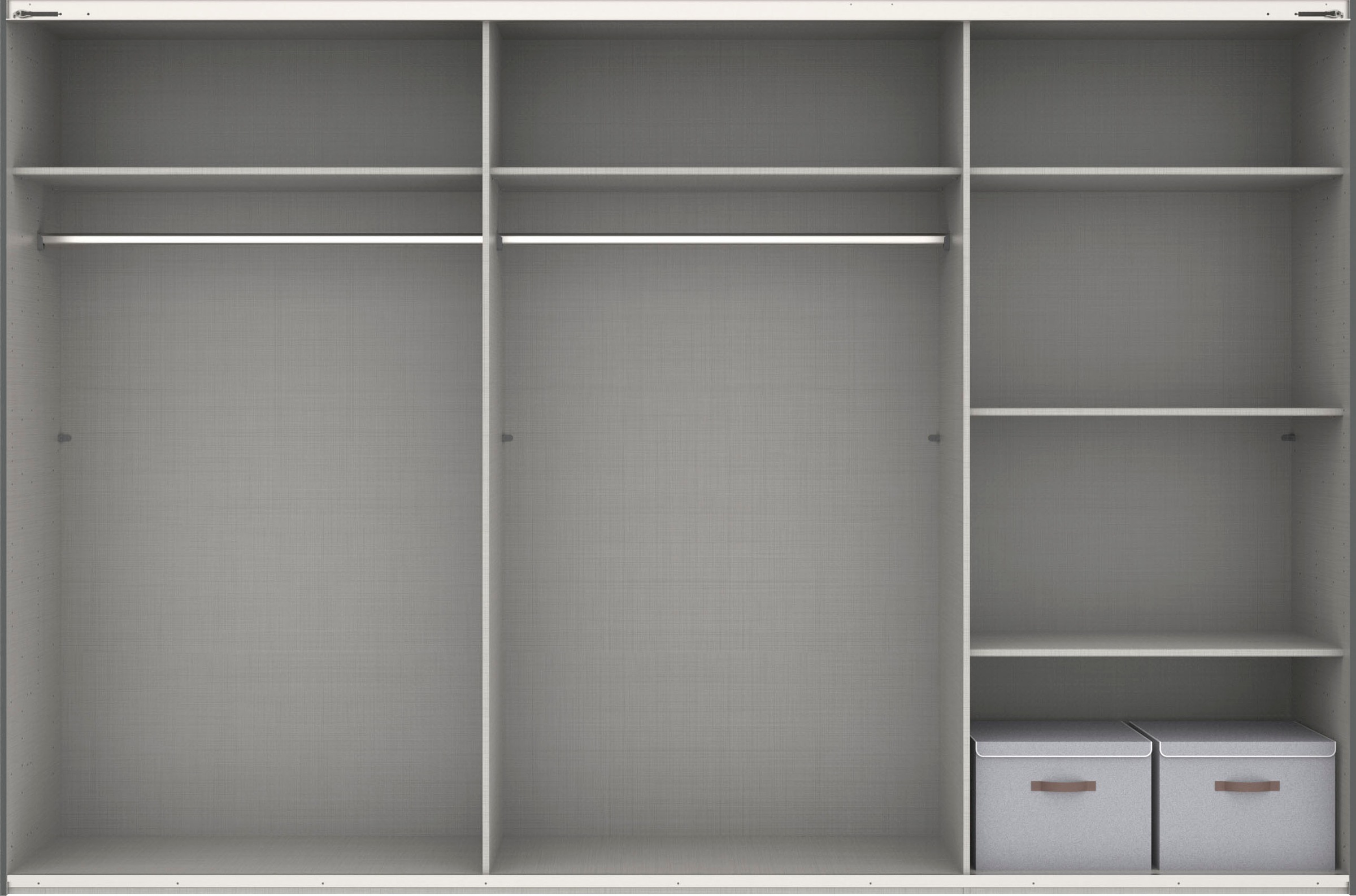 Wimex Schwebetürenschrank »Norderstedt« INKLUSIVE 2 Stoffboxen und 2 zusätzliche Einlegeböden, mit Glastür