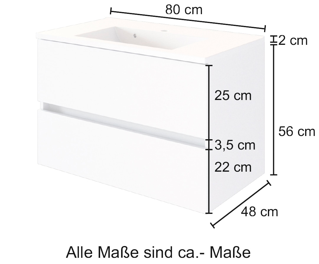 welltime Waschtisch »Baabe« Breite 80 cm