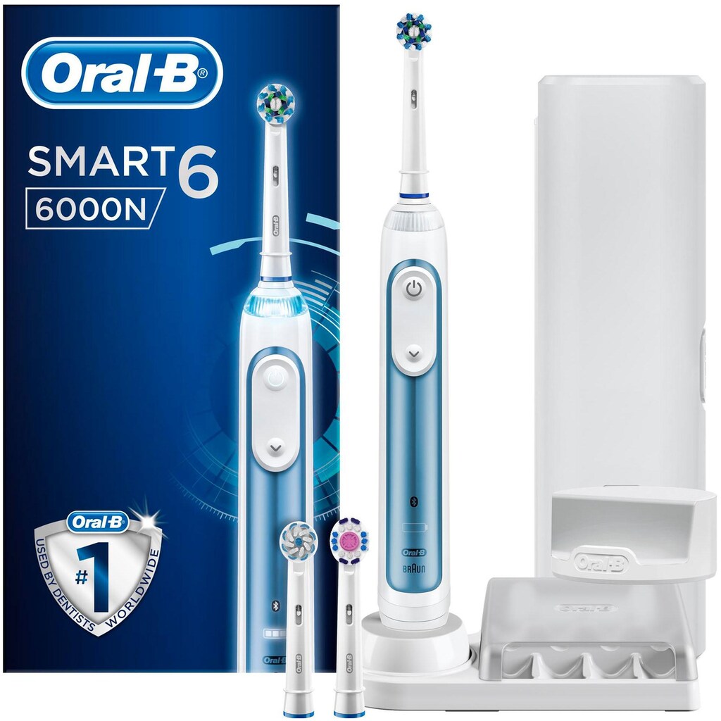 Oral B Elektrische Zahnbürste »Smart 6000N«, 3 St. Aufsteckbürsten