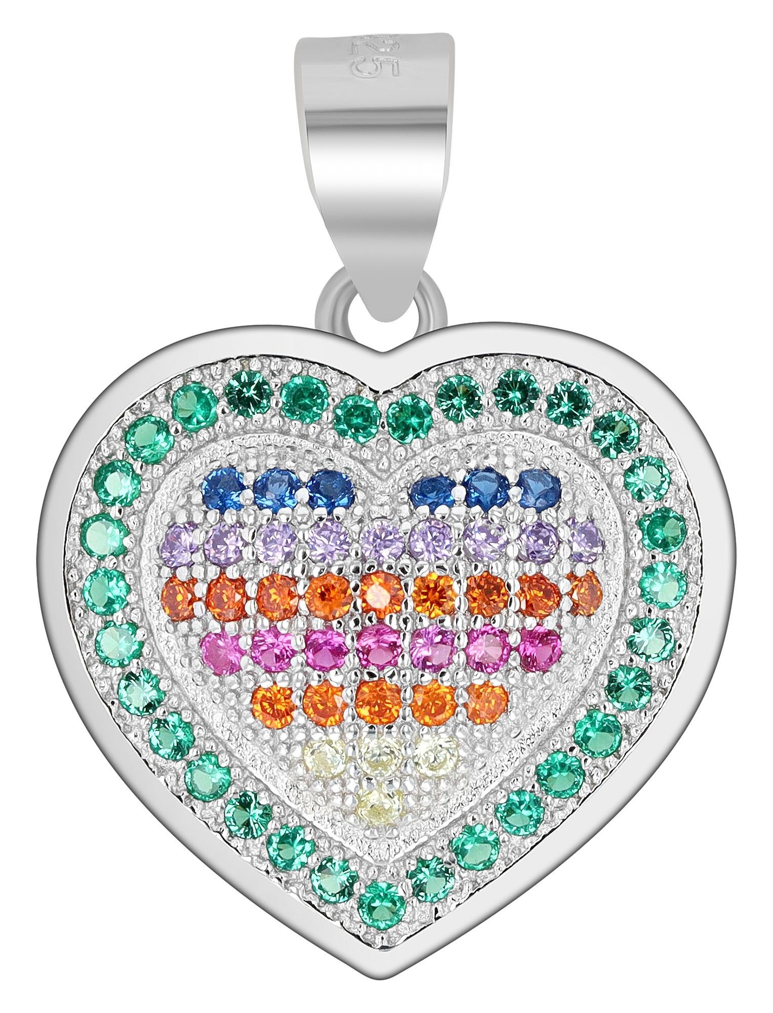 Adelia´s Herzanhänger »Damen Anhänger ¿ Herz Herzanhänger aus 925 Silber mit Zirkonia«