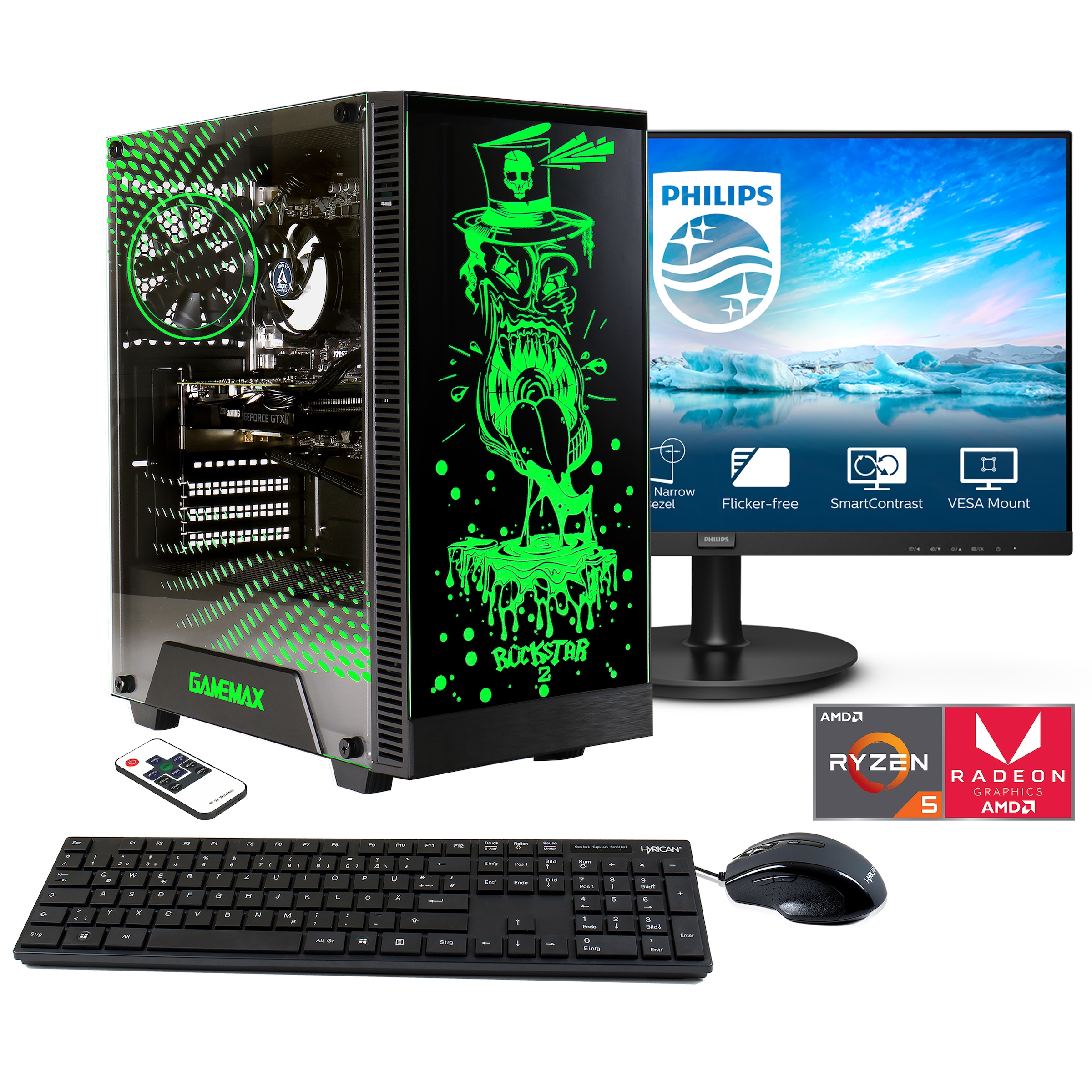 Hyrican Gaming-PC-Komplettsystem 11, Philips OTTO kaufen 271V8LA jetzt SET02161«, Monitor inklusive »Rockstar Windows 27\
