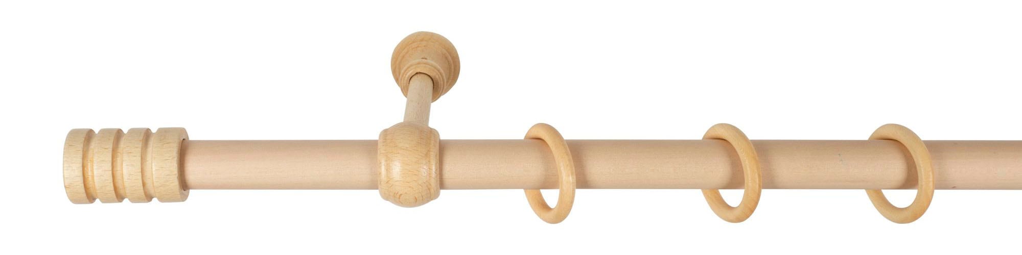 SN DECO GROUP Gardinenstange »Pisa«, 1 läufig-läufig, Fixmaß, 28 mm, Holz, verschiedene Längen und Farben, Komplettset