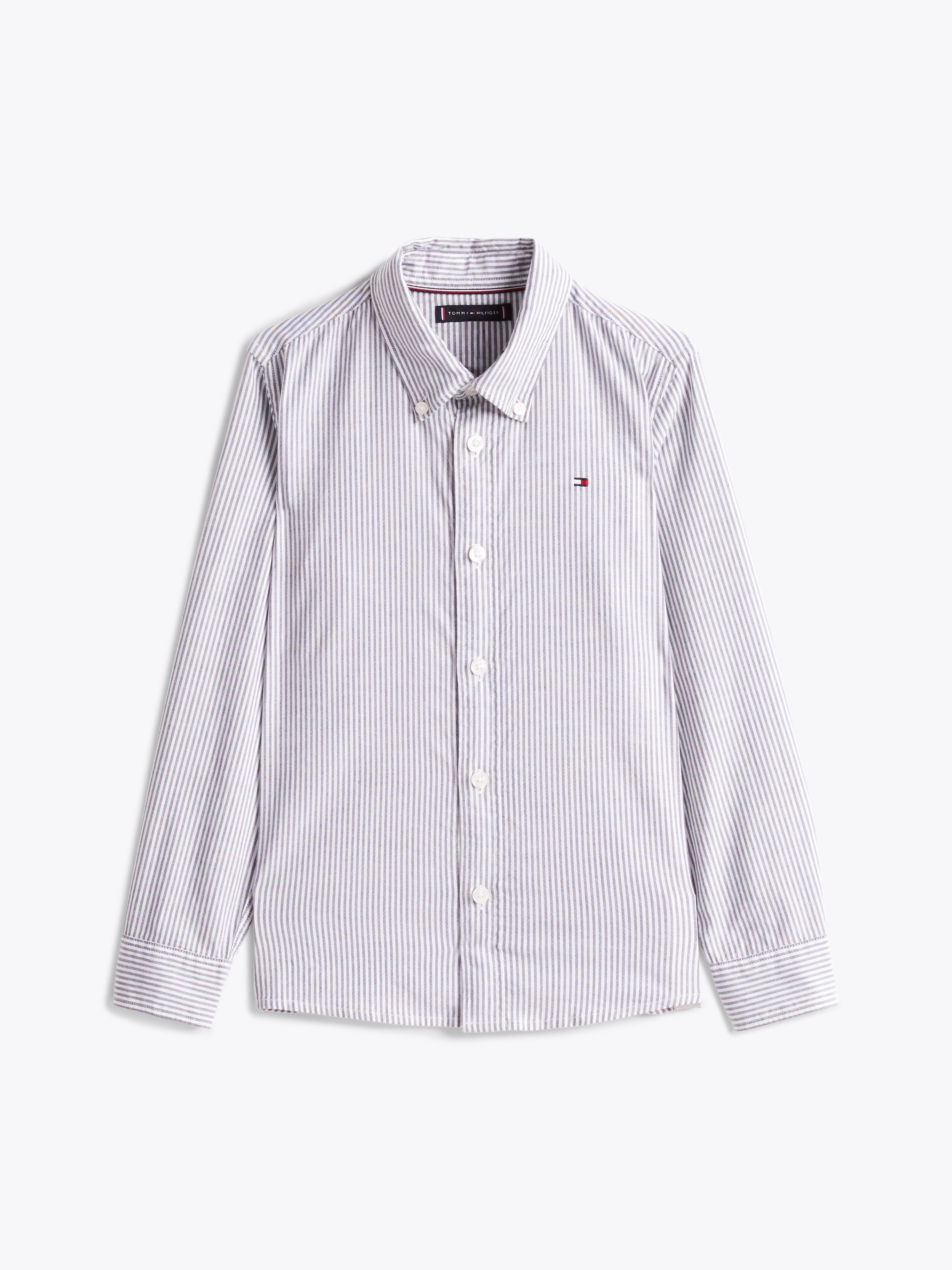 Tommy Hilfiger Langarmhemd Button-Down-Kragen, elastische Baumwoll-Qualität, Kinder bis 16 Jahre