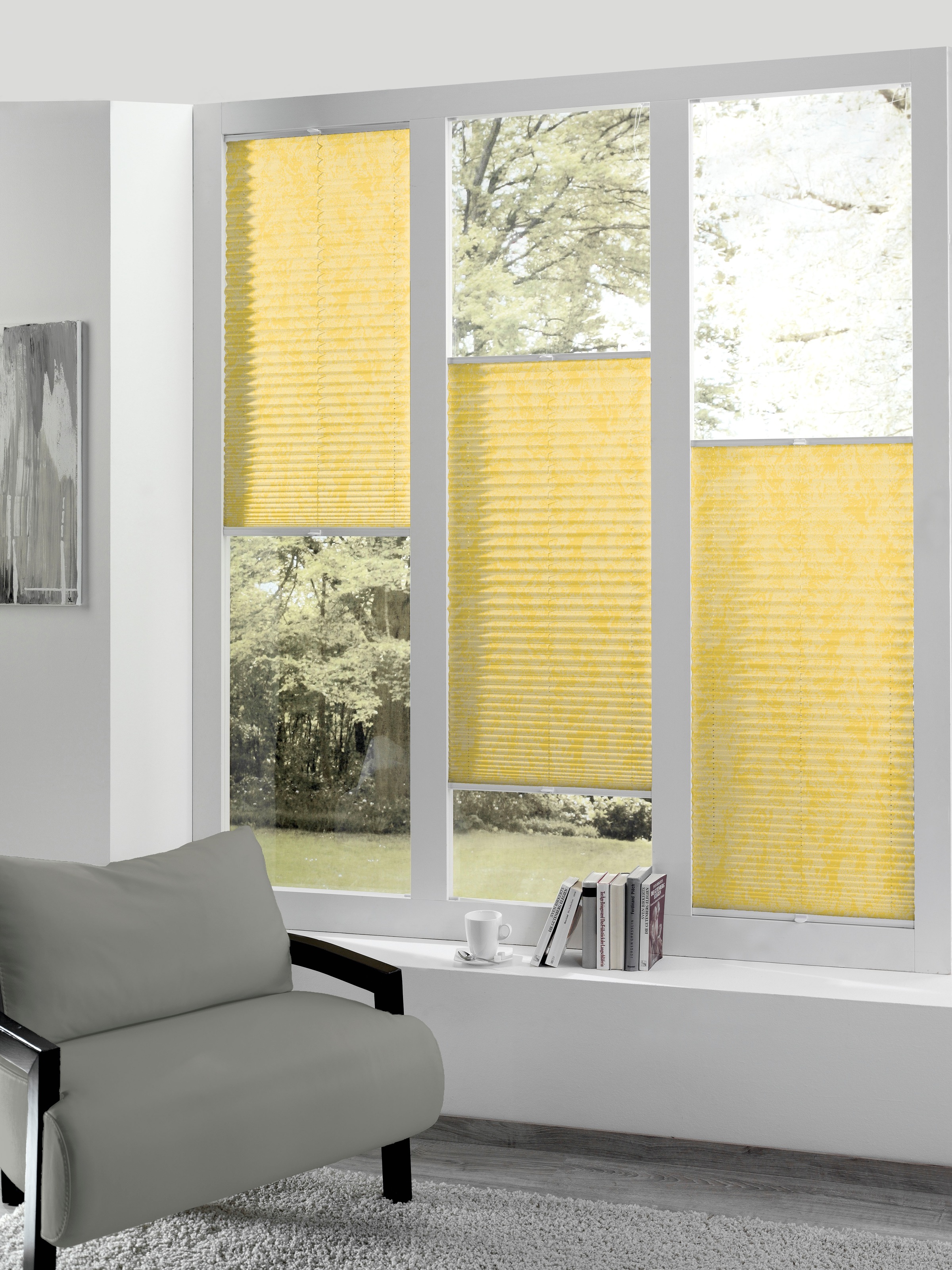 DELAVITA Plissee nach Maß »Marmor«, Lichtschutz, mit Bohren, verspannt, Taft-Optik