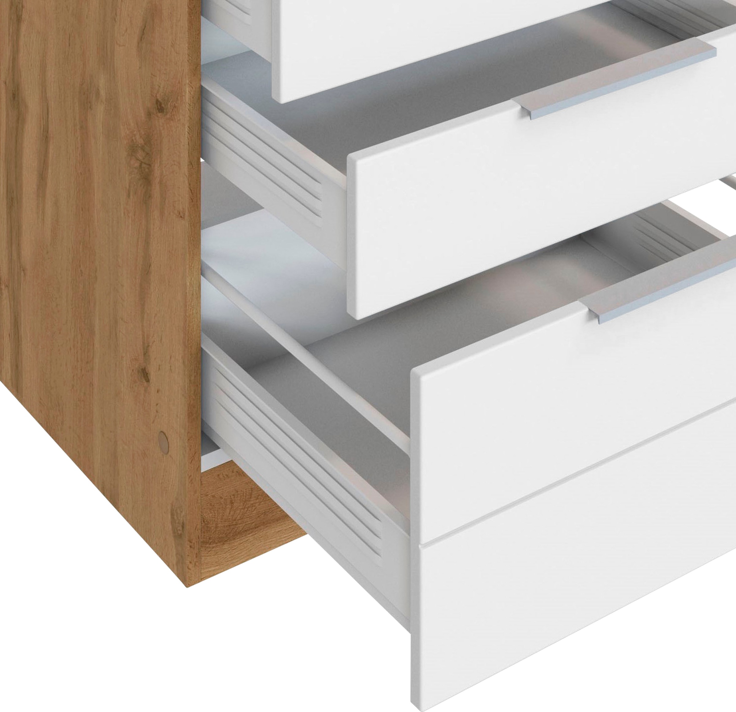 KOCHSTATION Kochfeldumbauschrank »KS-Luhe« 60 cm breit, hochwertige MDF-Fronten mit waagerechter Lisene