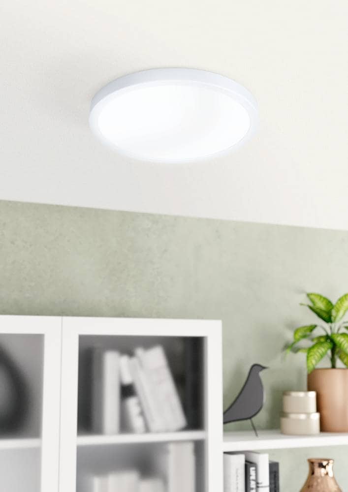 EGLO Deckenleuchte »FUEVA 5 Deckenlampe, IP44, geringe Aufbauhöhe, 20 Watt, Rund« LED-Modul 1 Stk. Neutralweiß Aufbauleuchte, Badezimmer, Bad-Deckenlampe, modern,  28,5x2,8cm