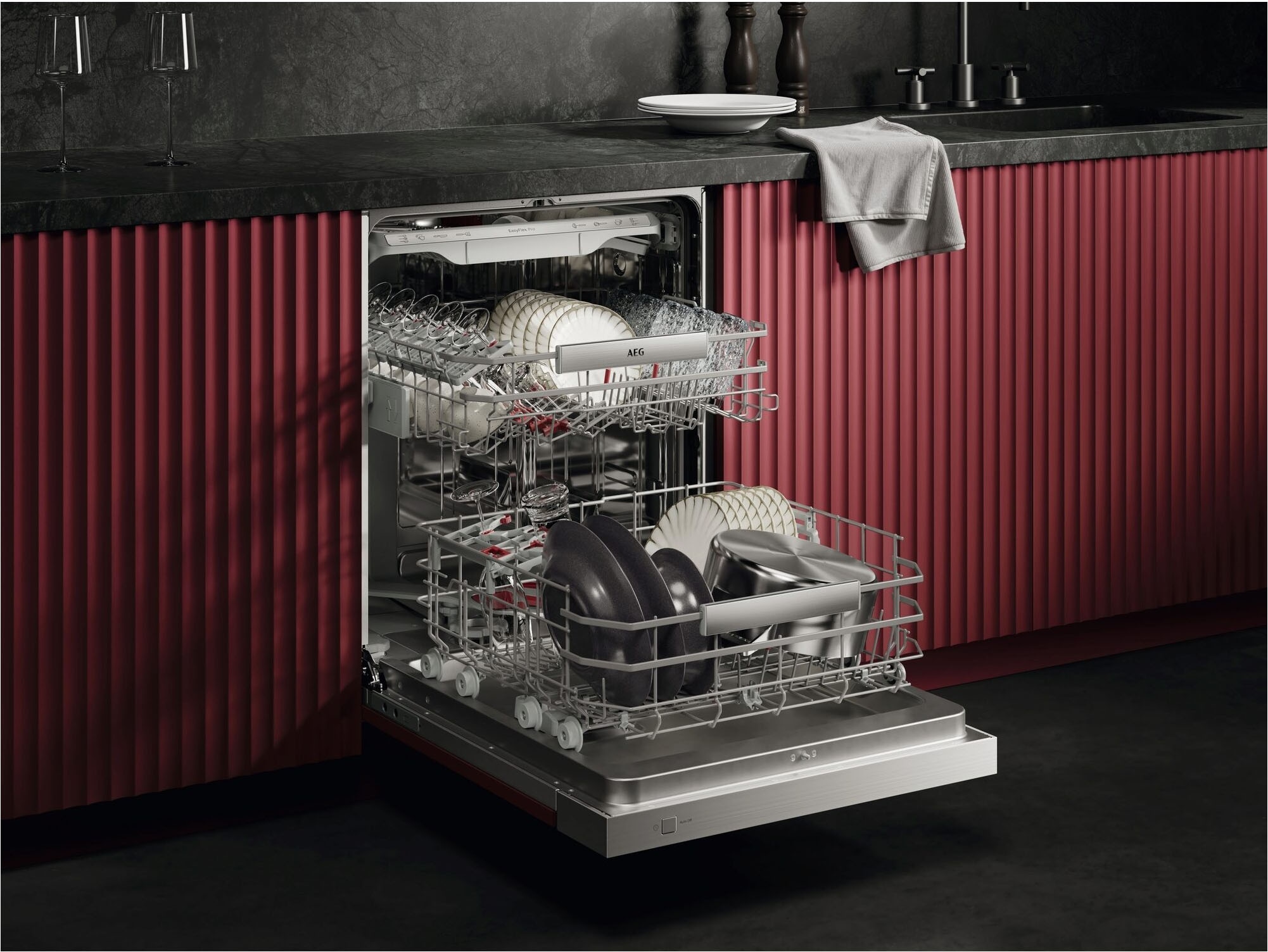 AEG teilintegrierbarer Geschirrspüler 9000 »GT9200X2SCM« Smarte Spülmaschine, kraftvoll gegen Eingebranntes, leise nur 38 dB