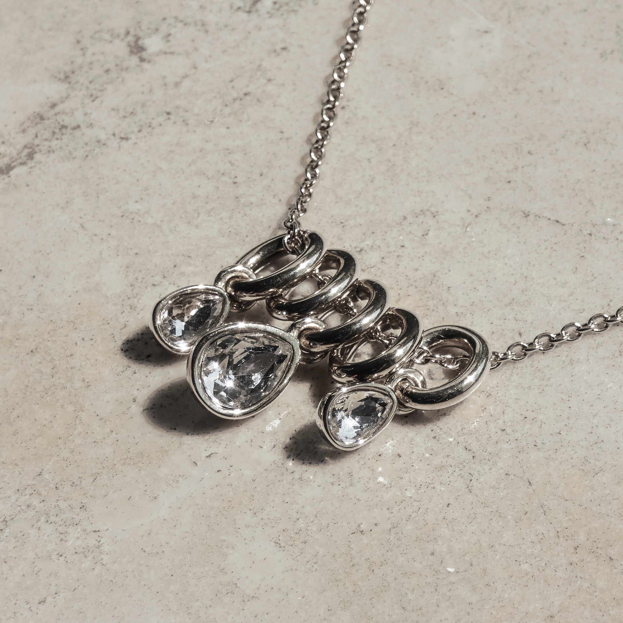 Echtzeit Kette mit Anhänger »Schmuck Geschenk Edelstahl Halskette Like Diamonds Tropfen« mit Glasstein