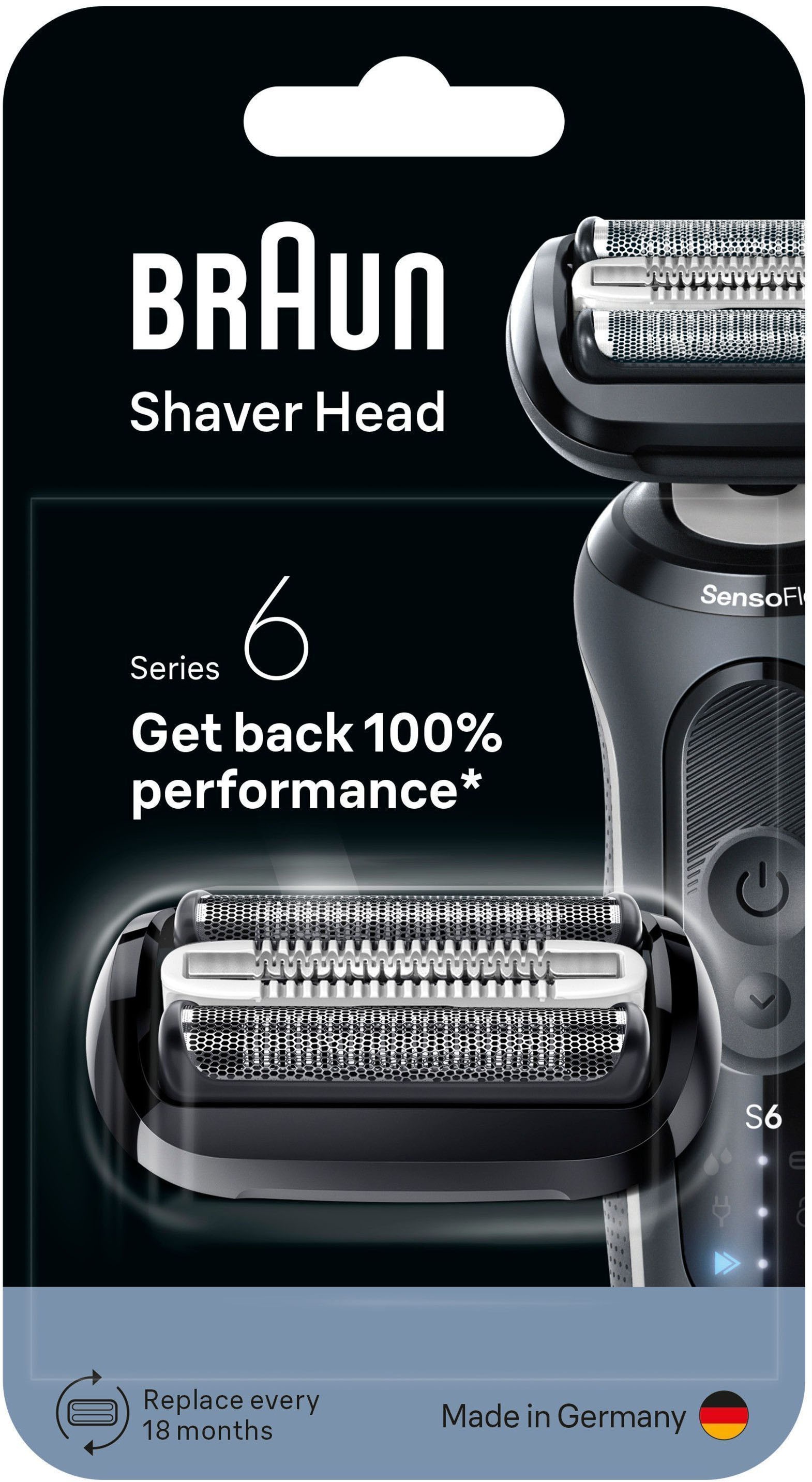 Braun Ersatzscherkopf »Series 6 64B«, Kompatibel mit Braun Series 6 Rasierern der Generation 60, 61 und 62