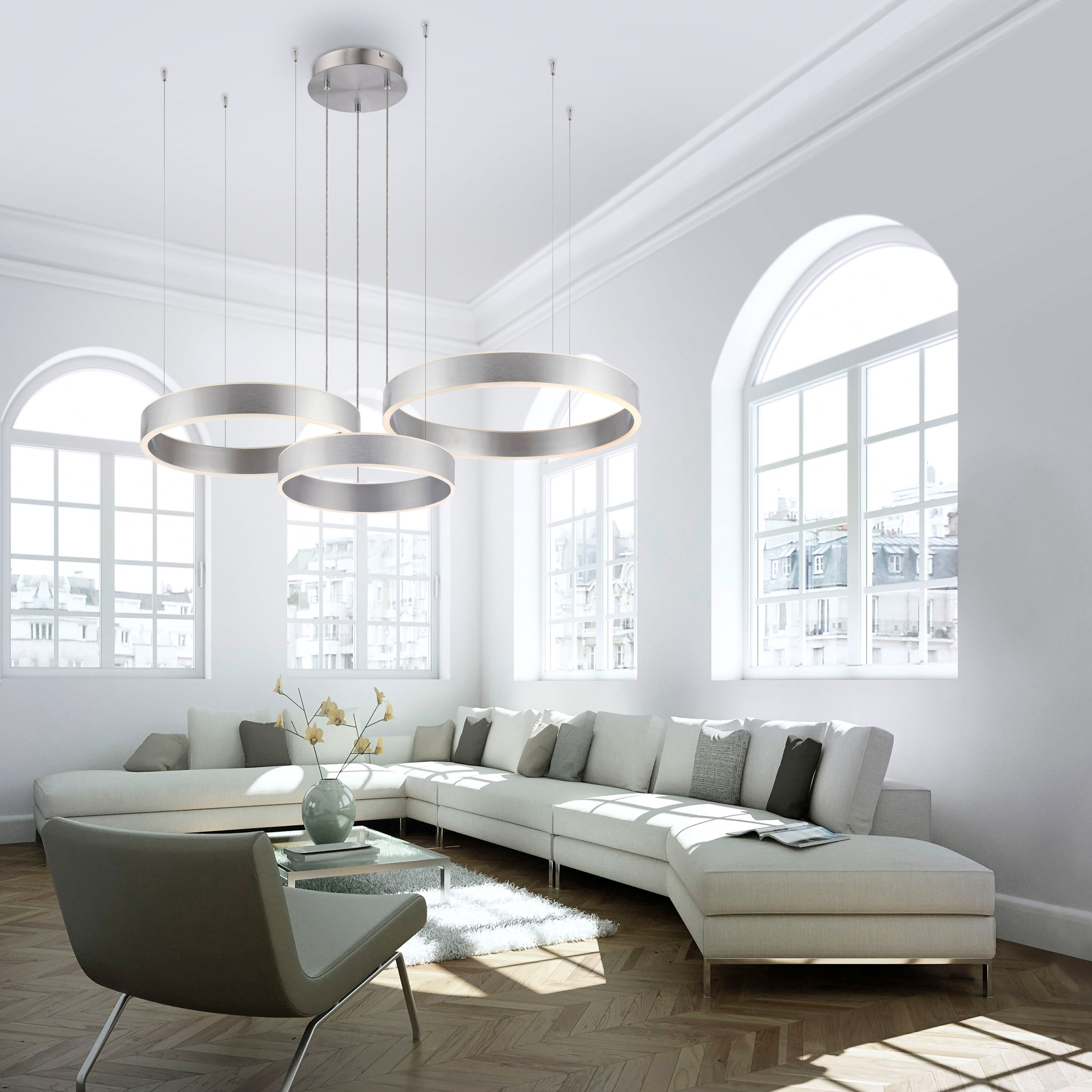 Paul Neuhaus Pendelleuchte »SCULLI«, 2 flammig, Leuchtmittel LED-Board | LED fest integriert