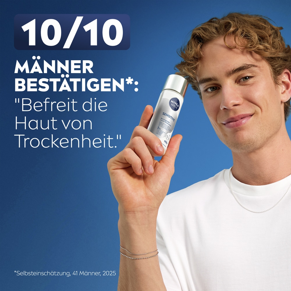 Nivea Men Feuchtigkeitsgel »NIVEA MEN Sensitive Beruhigender Liquid Moisturizer« mit Smart Barrier Technology, ultraleichte Textur, parfümfrei