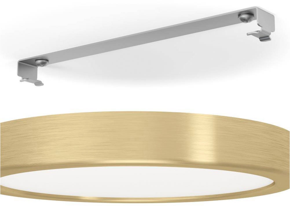 EGLO Deckenleuchte »FUEVA 5 Deckenlampe, messing, geringe Aufbauhöhe, 17 Watt, Rund«, Leuchtmittel LED-Modul | LED fest integriert, Aufbauleuchte, Badezimmer, Bad-Deckenlampe, modern, 28x2,1cm