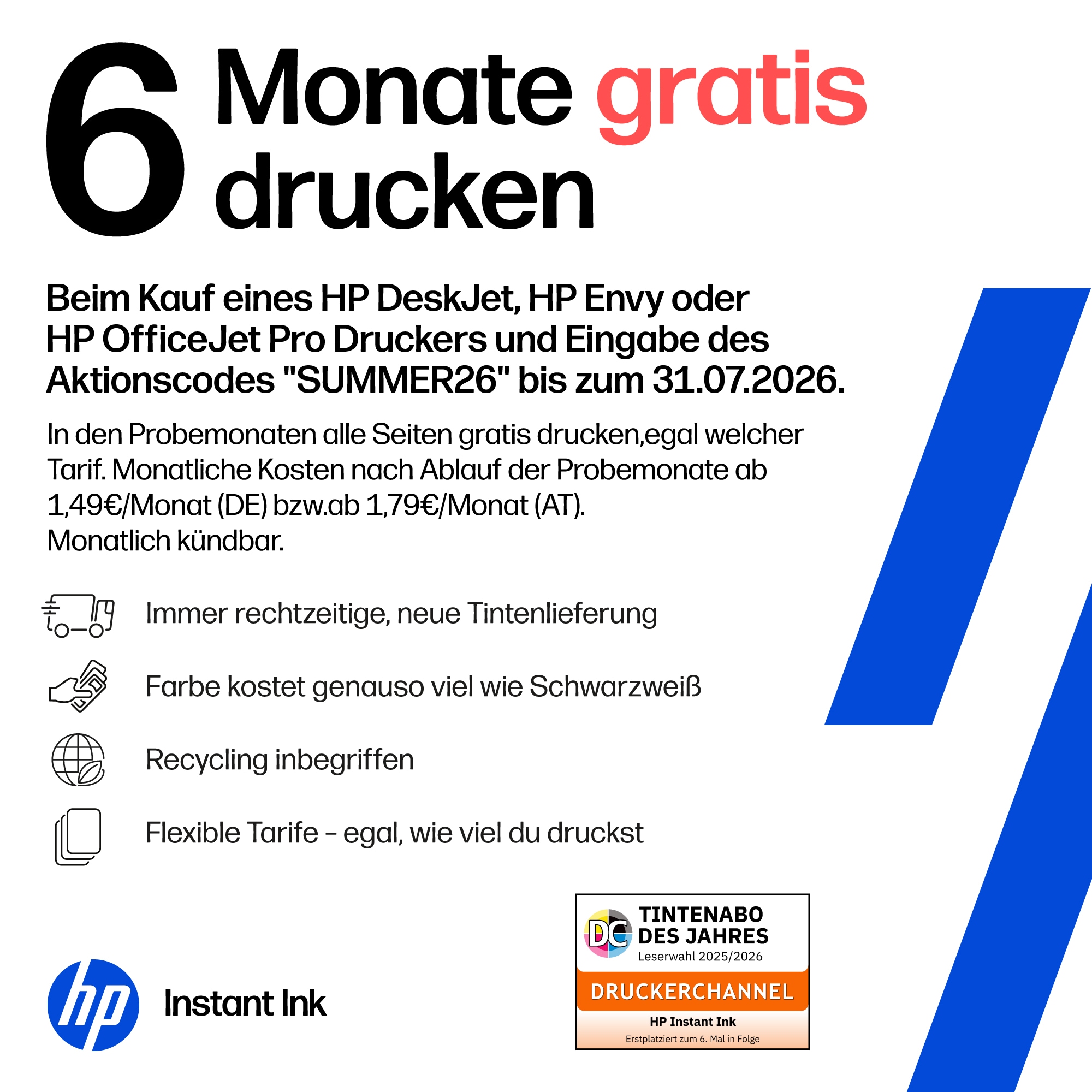 HP Multifunktionsdrucker »DeskJet 2920« 6 Probemonate HP Instant Ink erhalten bis 31.07.2026