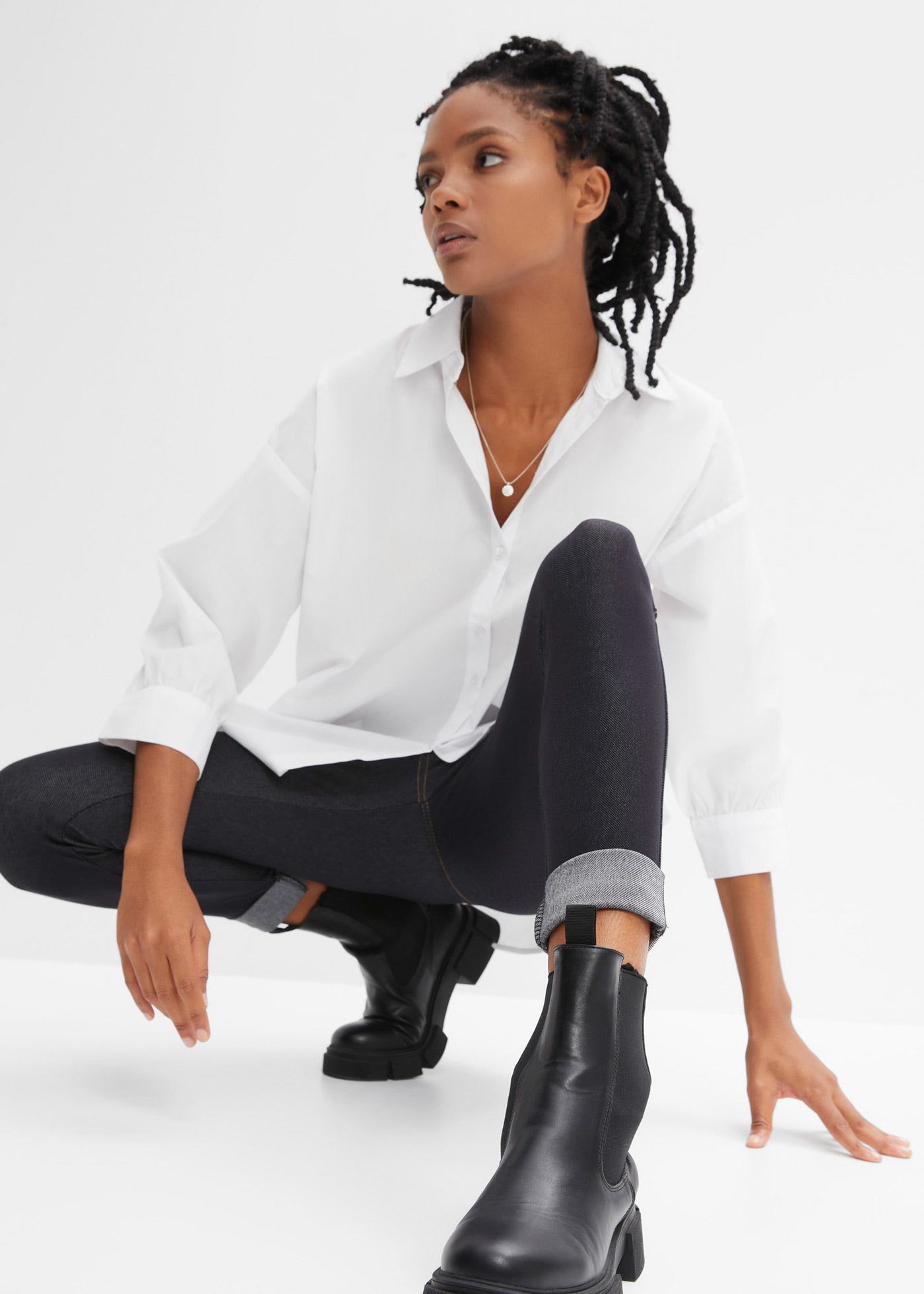 bonprix Leggings »Leggings in Jeansoptik aus Baumwoll-Mix«  Leggings in Jeansoptik aus Baumwoll-Mix