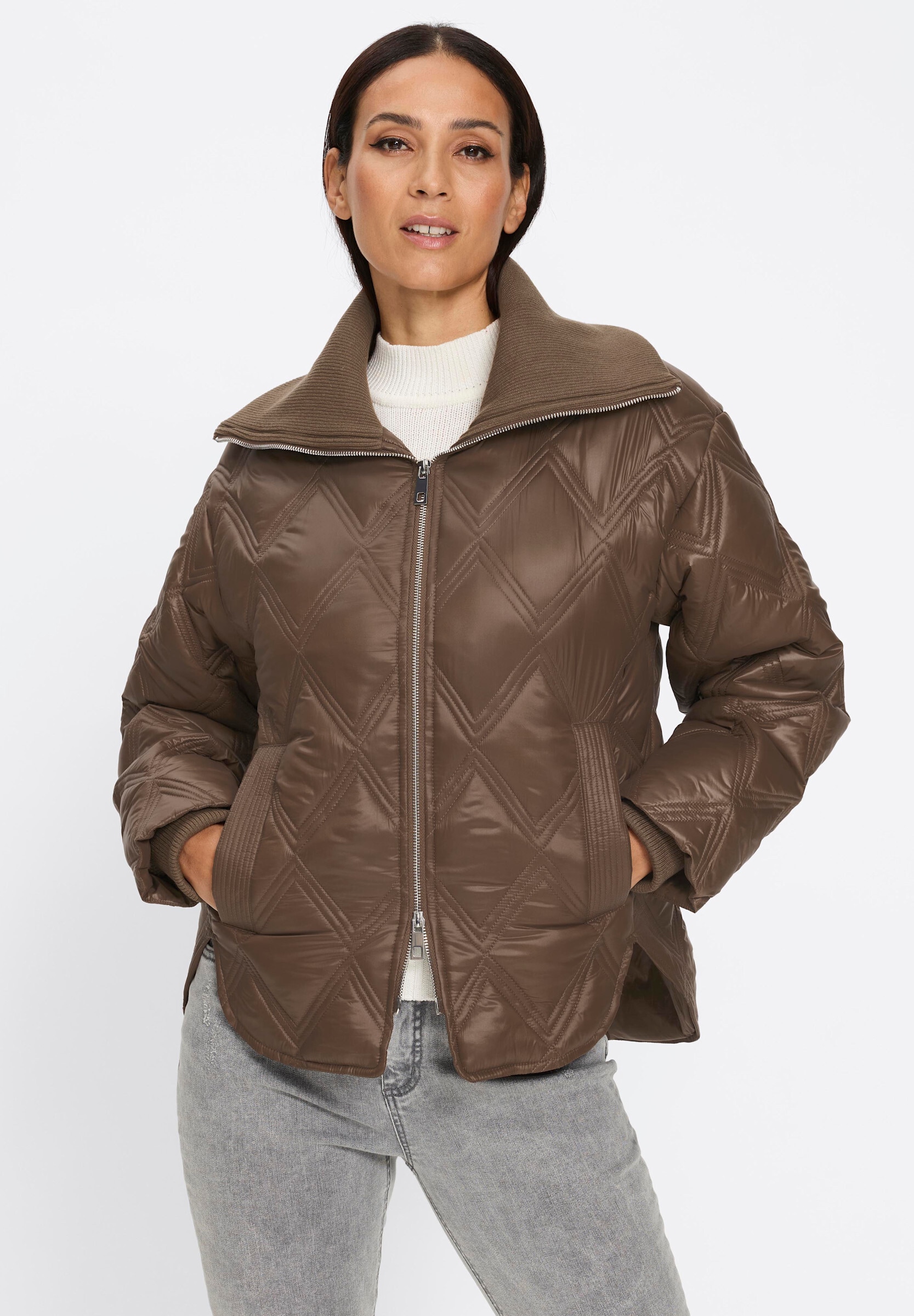heine Steppjacke »Steppjacke Steppjacke mit 2-Wege-Zipper« ohne Kapuze