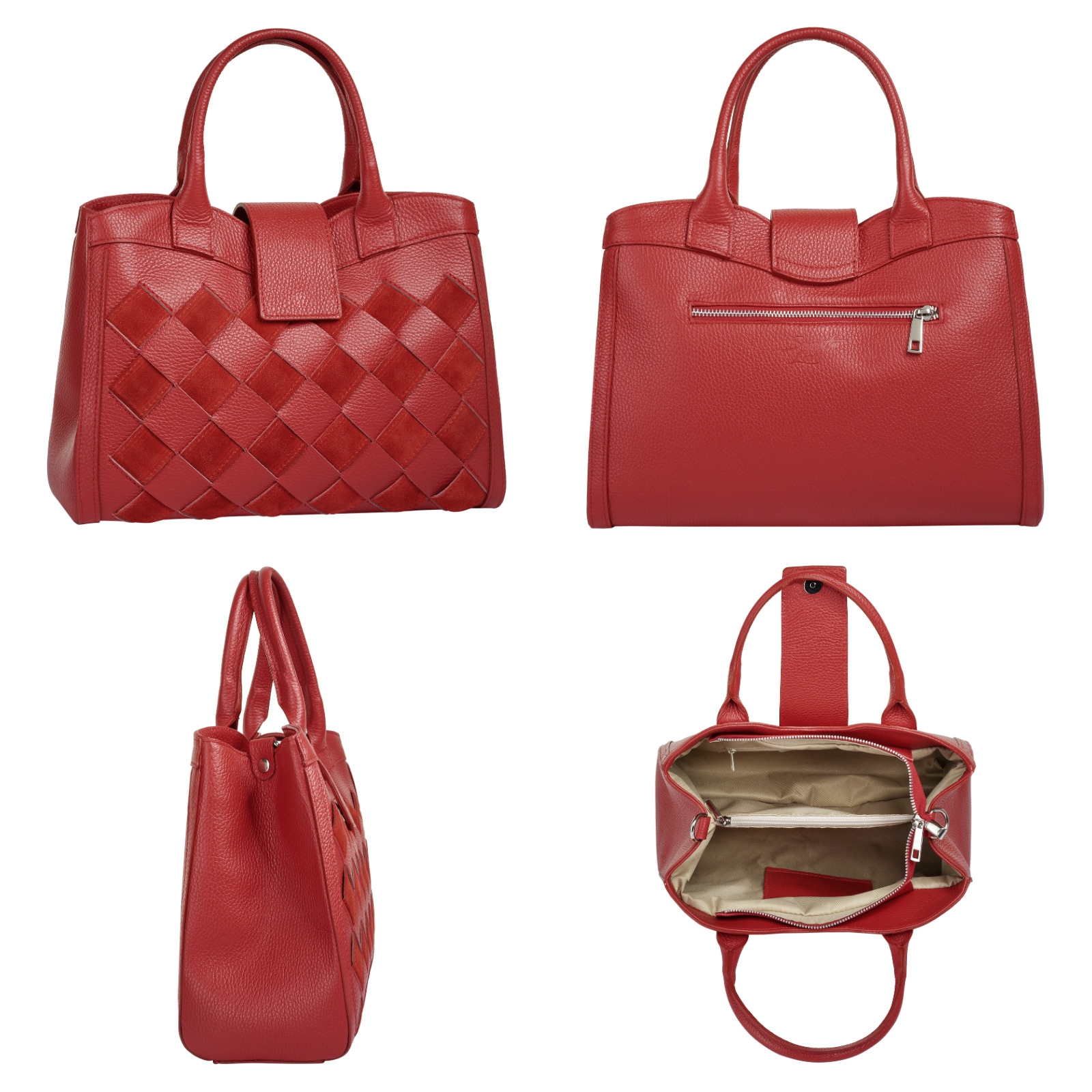 Samantha Look Henkeltasche, echt Leder, Made in Italy