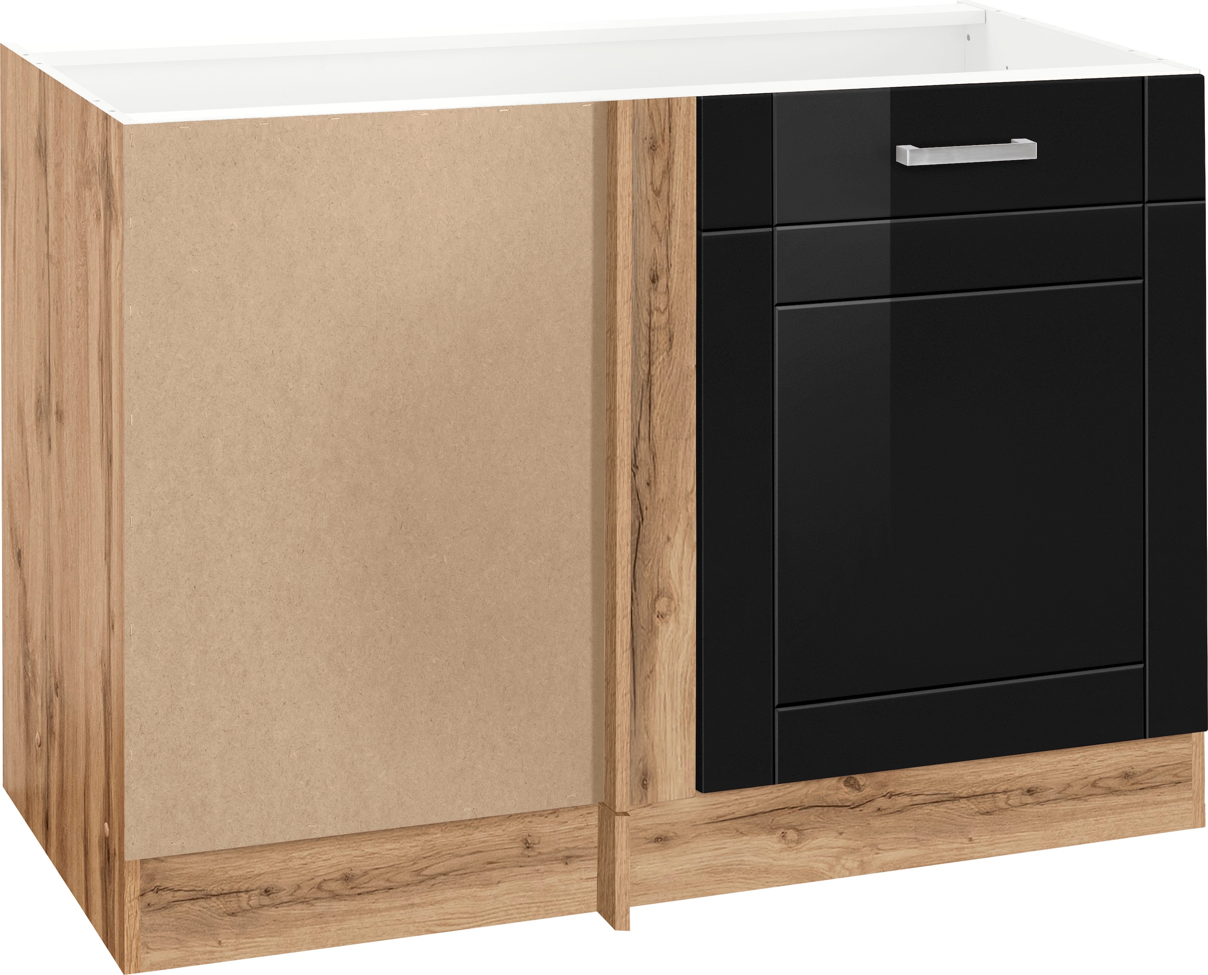 KOCHSTATION Eckunterschrank »KS-Tinnum« 120 cm breit, MDF-Fronten, Metallgriffe, 1 Tür