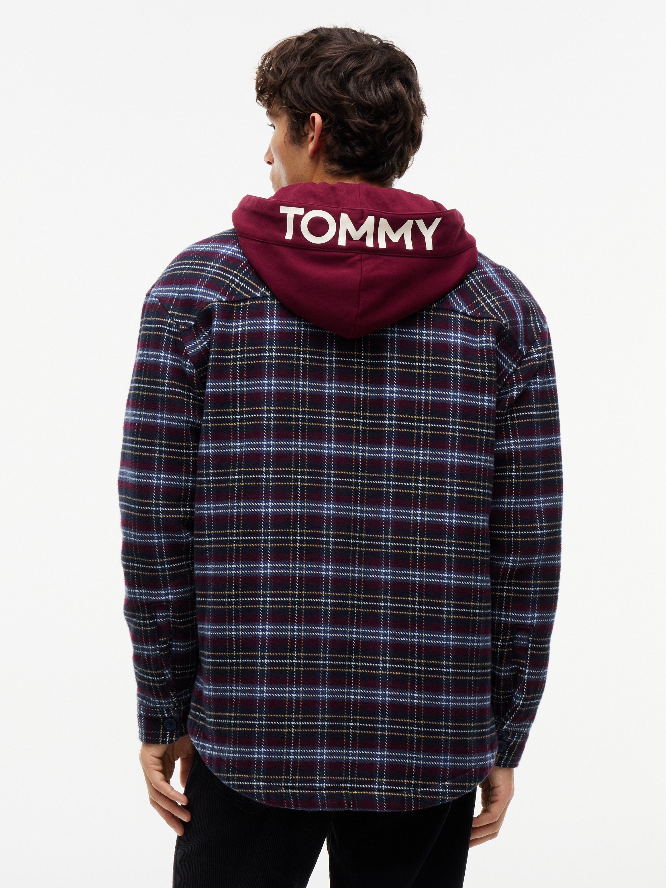 Tommy Jeans Hemdjacke »TJM LOGO HOODED OVERSHIRT« mit Kapuze Oversized Fit