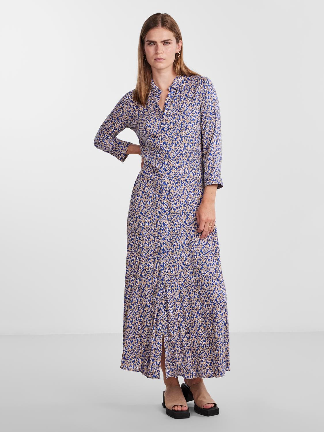 Y.A.S Hemdblusenkleid »YASSAVANNA LONG SHIRT DRESS«, mit 3/4 Ärmel