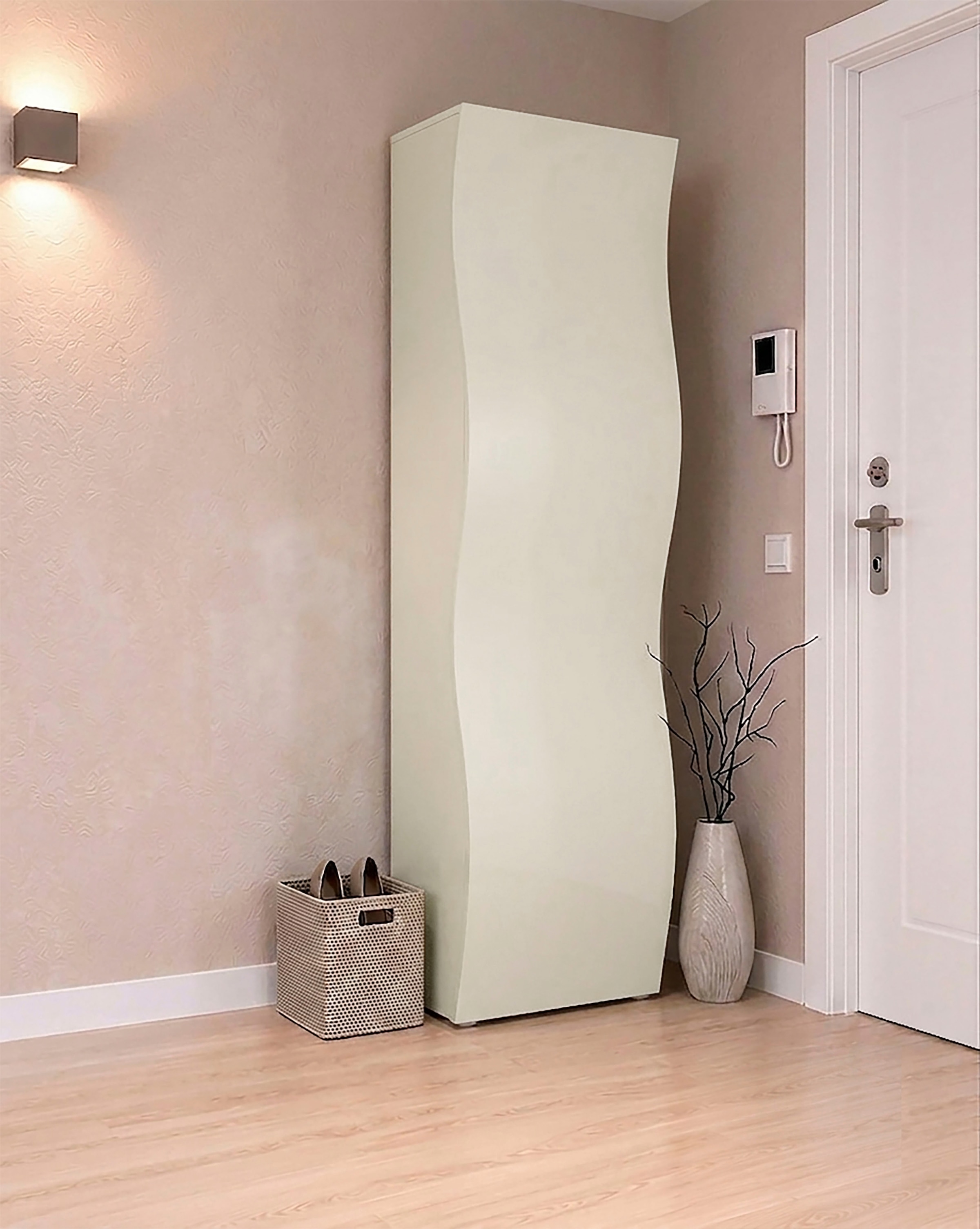 Home affaire Garderobenschrank »Garderobenschrank,Kleiderschrank,Dielenschrank mit 1 Tür Höhe 186« onda 63 cm breit,Kaschmir,Kleiderstange, Einlegeboden, made in italy