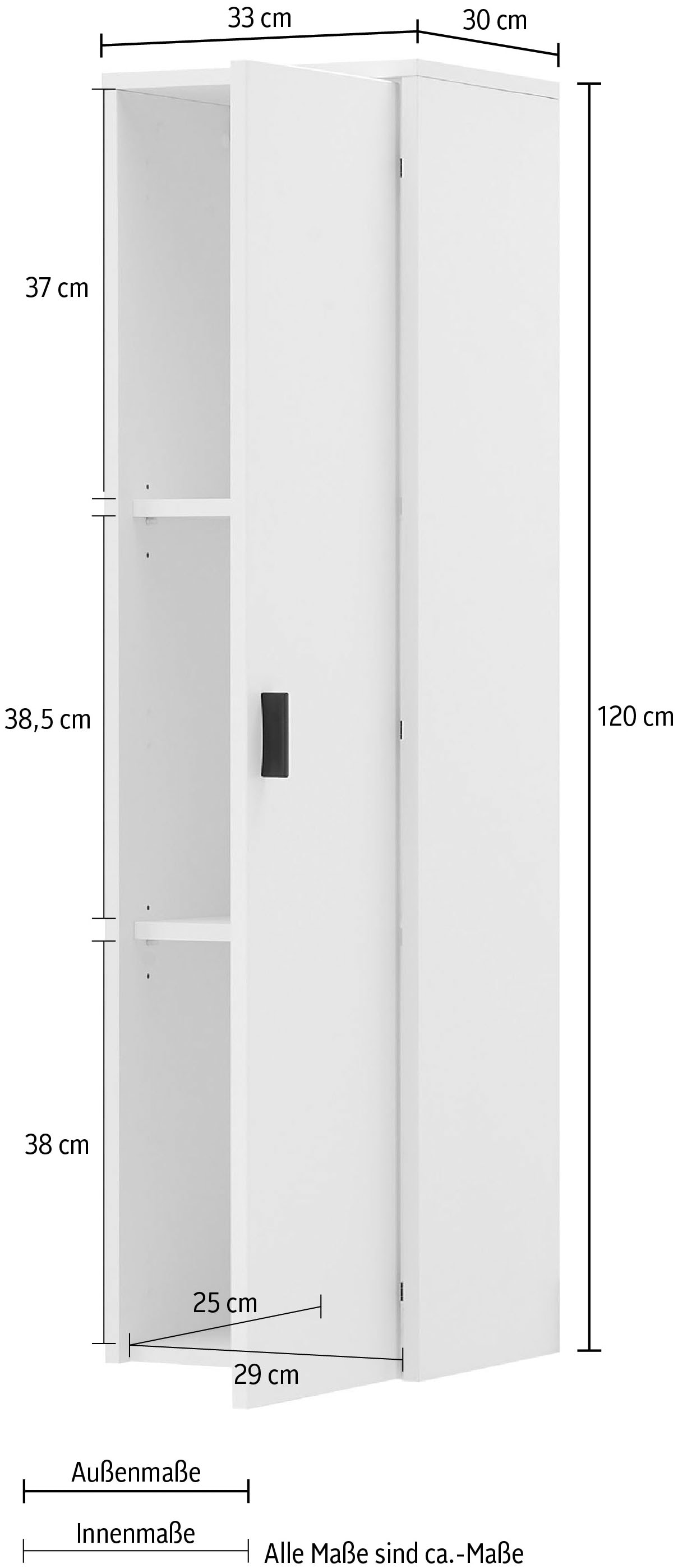 INOSIGN Hängeschrank »Hudson«, in moderner Trendfarbe, Griffe aus Metall (Schwarz), Höhe 120 cm