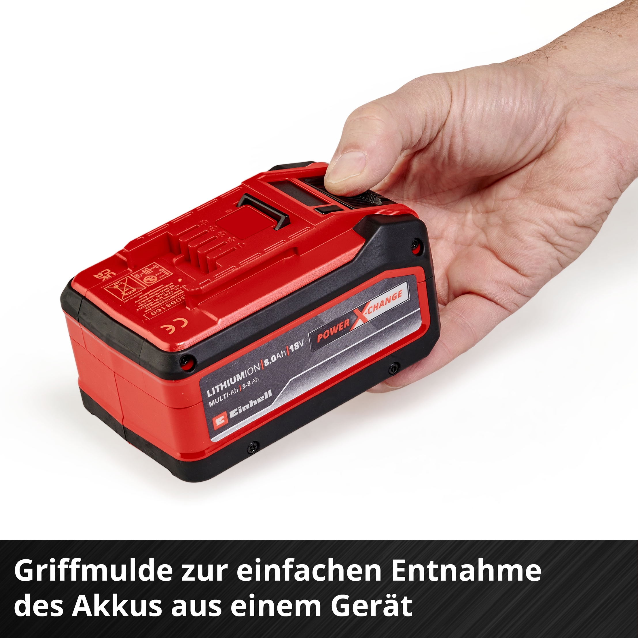 Einhell Akku »PXC+ 18V 5-8Ah MULTI«, 8000 mAh, 18,0 V, Griffmulde