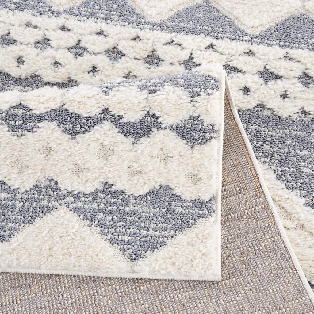 Carpet City Hochflor-Teppich »Focus 3005«, rechteckig, Boho-Teppich, Rauten Design, besonders weich, 3D-Effekt