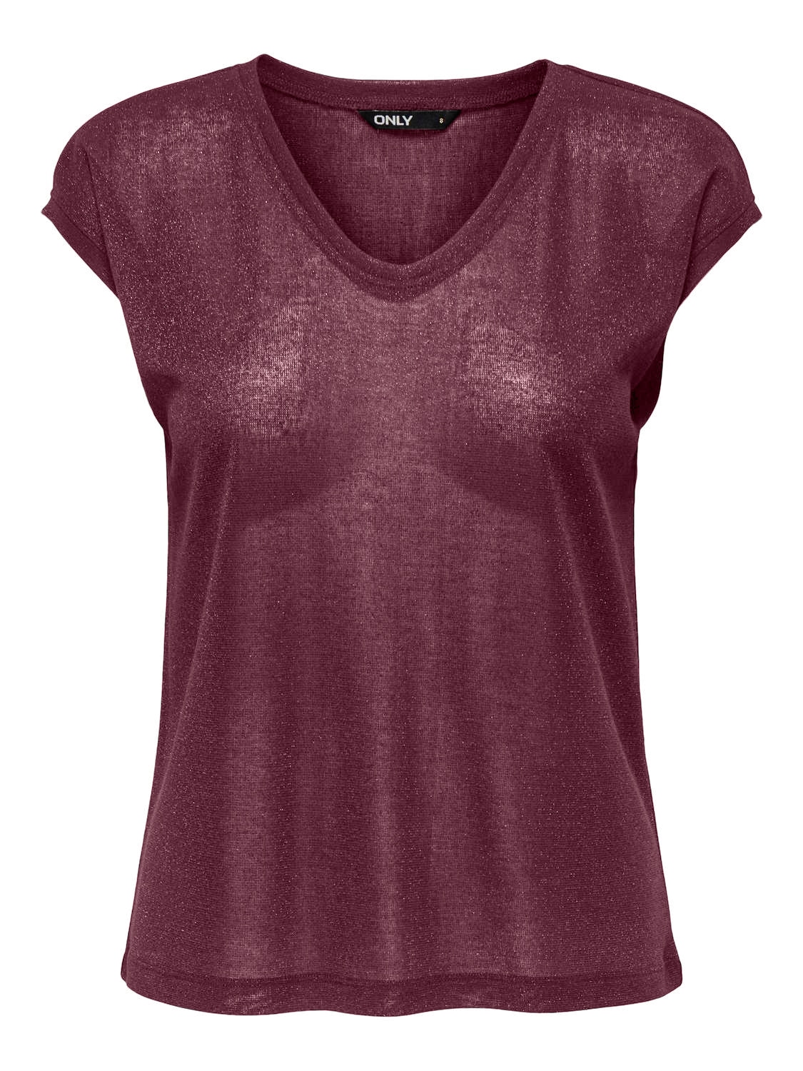 ONLY Kurzarmshirt »ONLSILVERY S/S V NECK LUREX TOP JRS NOOS«