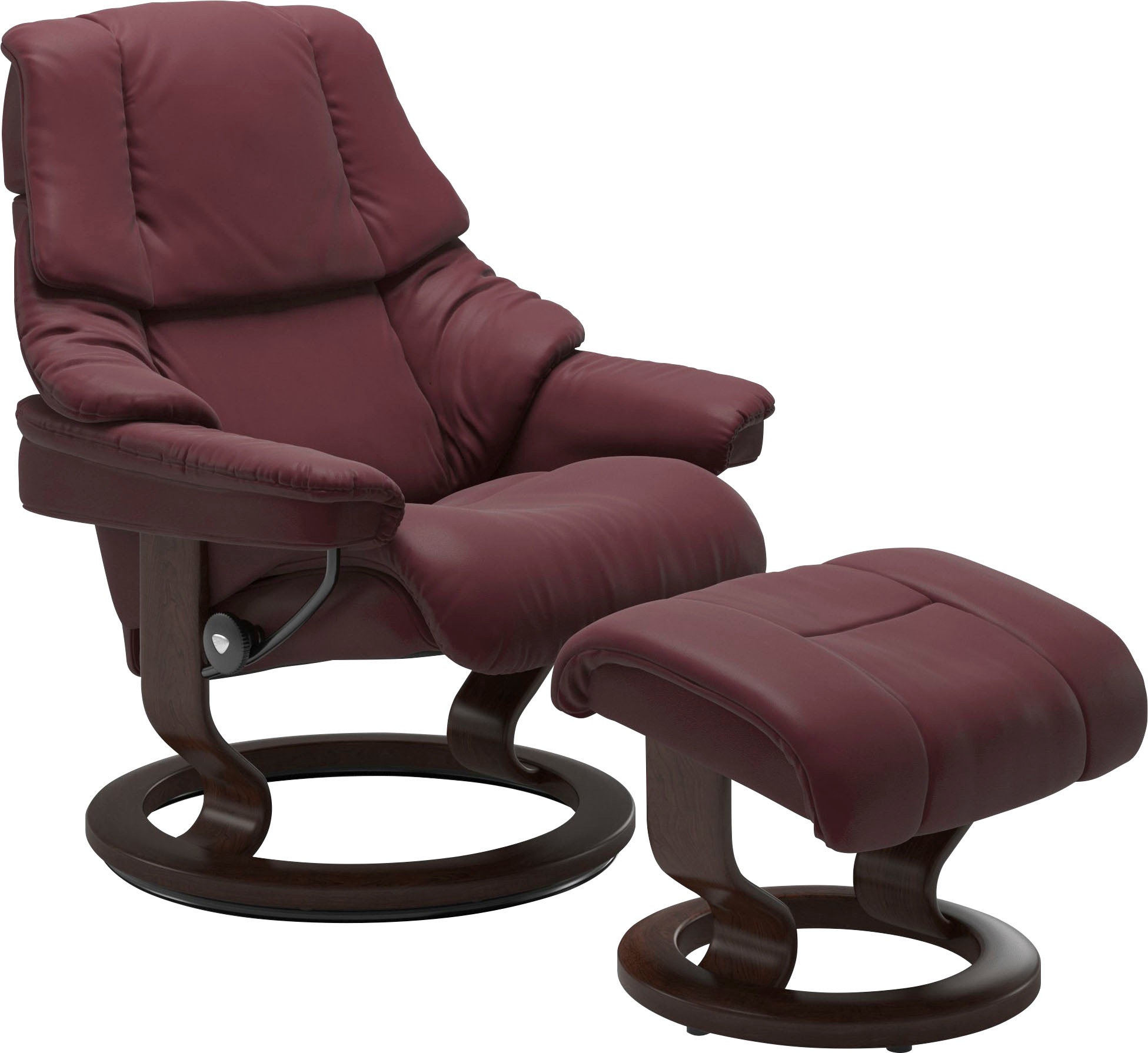 Stressless® Relaxsessel »Reno« Set, Relaxsessel mit Hocker,  mit Hocker, mit Classic Base, Größe S, M & L, Gestell Braun