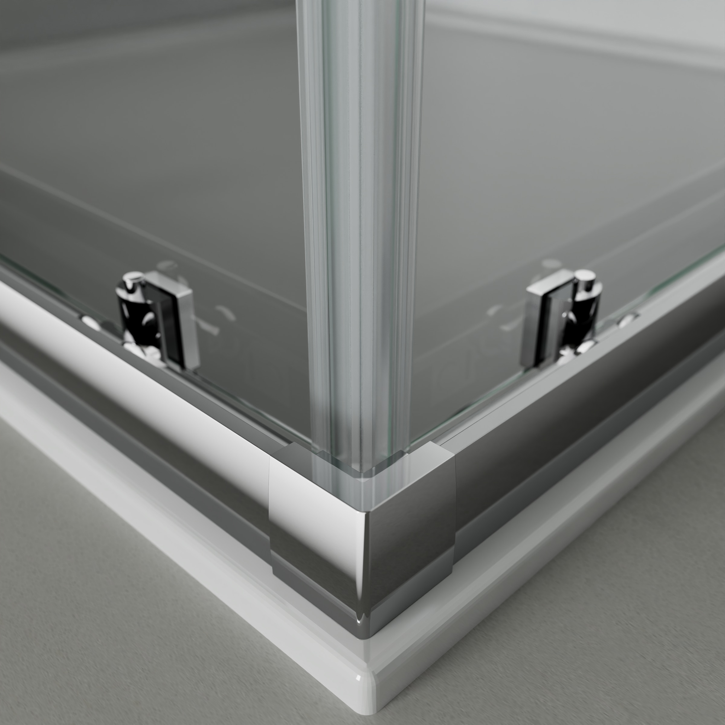welltime Eckdusche »New Trento«, Extrahohe 195cm, verbessertes Rollensystem