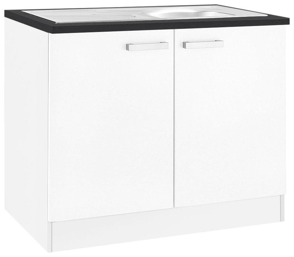 2 breit, Einbauspüle mit Türen, inkl. aus »Odense«, Edelstahl 100 OPTIFIT OTTO cm Spülenschrank bei