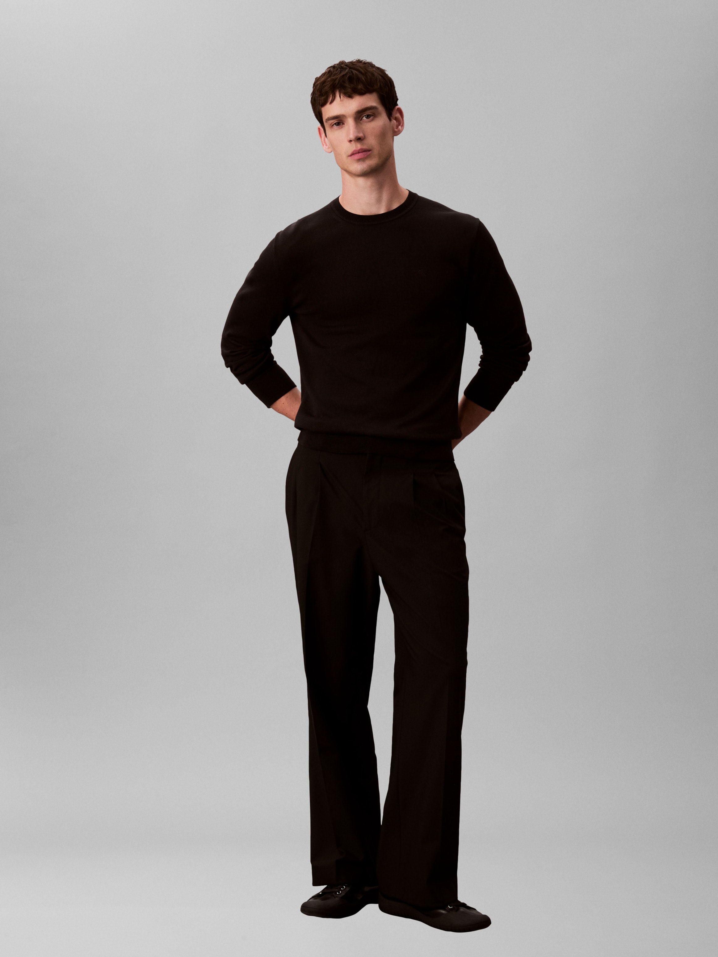 Calvin Klein Strickpullover »LS SUPIMA COTTON CREW 14GG« Mit Rundhalsausschnitt