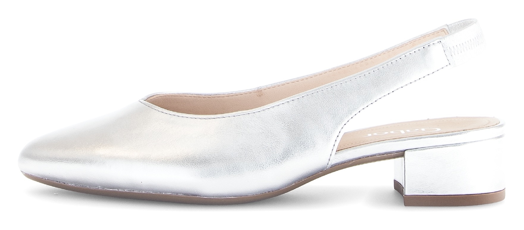 Gabor Slingpumps, Blockabsatz, Festtagsschuh, Abendschuh mit elastischem Riemchen
