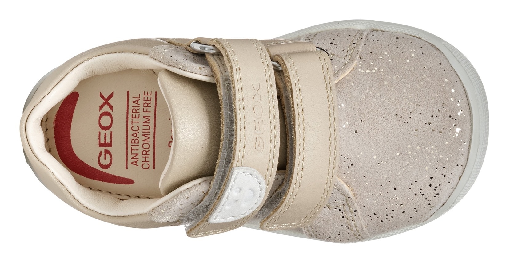 Geox Lauflernschuh »B MACCHIA GIRL«, Glitzerschuh, Babyschuh, Klettschuh mit feinem Glitter