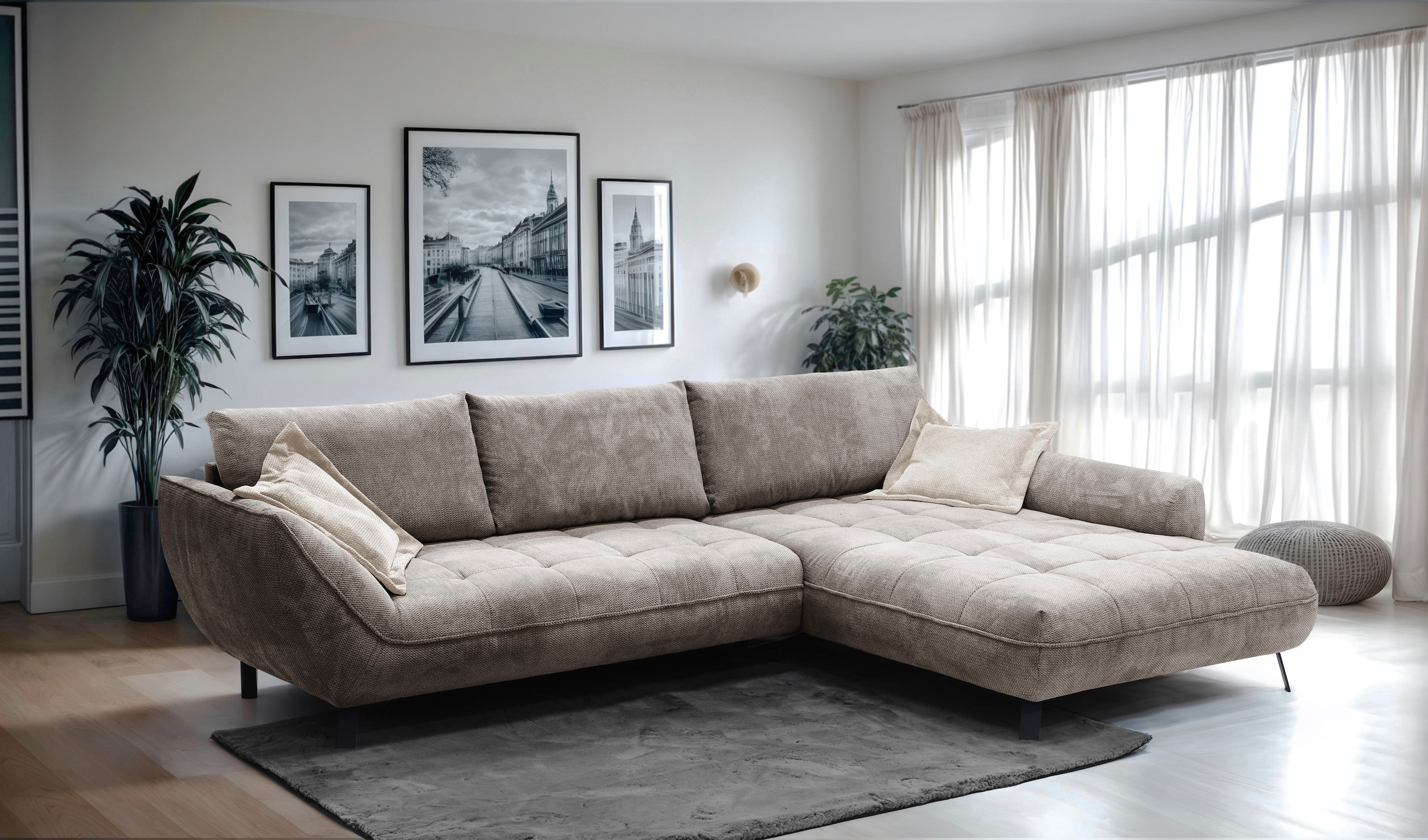 exxpo - sofa fashion Ecksofa »Biarritz modern und elegantes Mega Sofa mit tollem Sitzkomfort, L-Form«, XXL–...