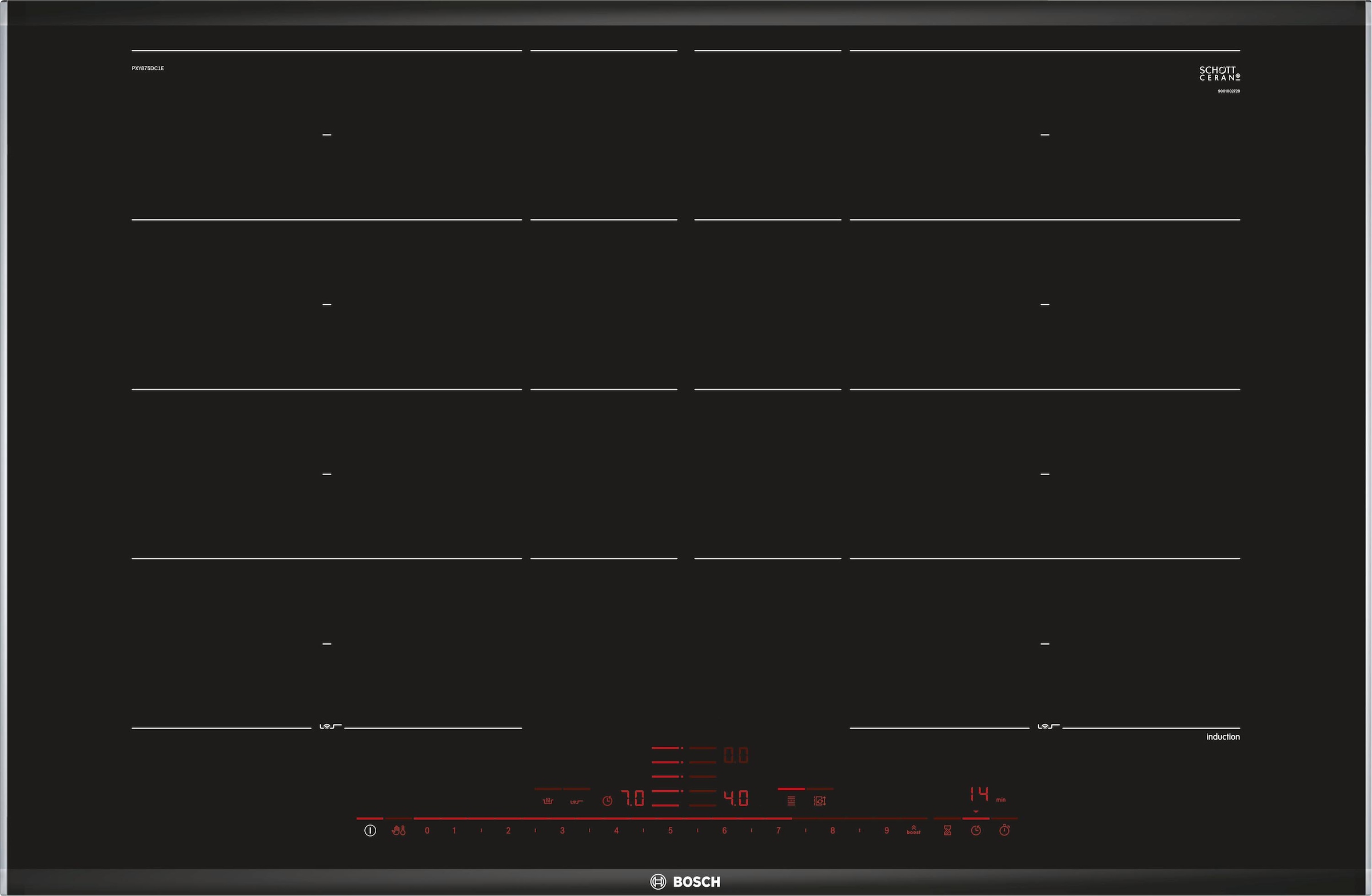 BOSCH Flex-Induktions-Kochfeld von SCHOTT CERAN®, PXY875DC1E, mit DirectSelect Premium