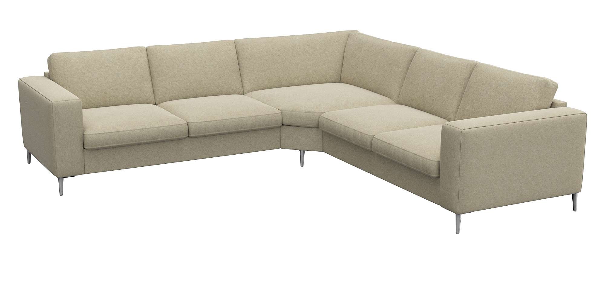 FLEXLUX Ecksofa »Fiore, gleichschenklig, super Sitzkomfort durch Kaltschaum im Sitz« breite Armlehnen, Füße Alu