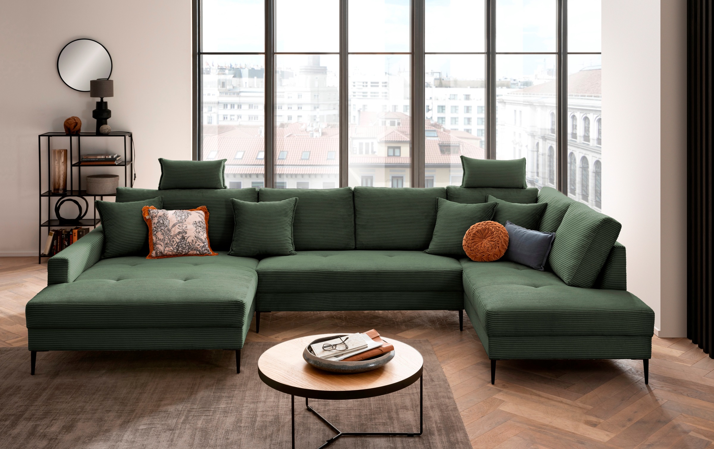 Trends by HG Wohnlandschaft »Summer« in Cord-Stoff mit Metallfuß