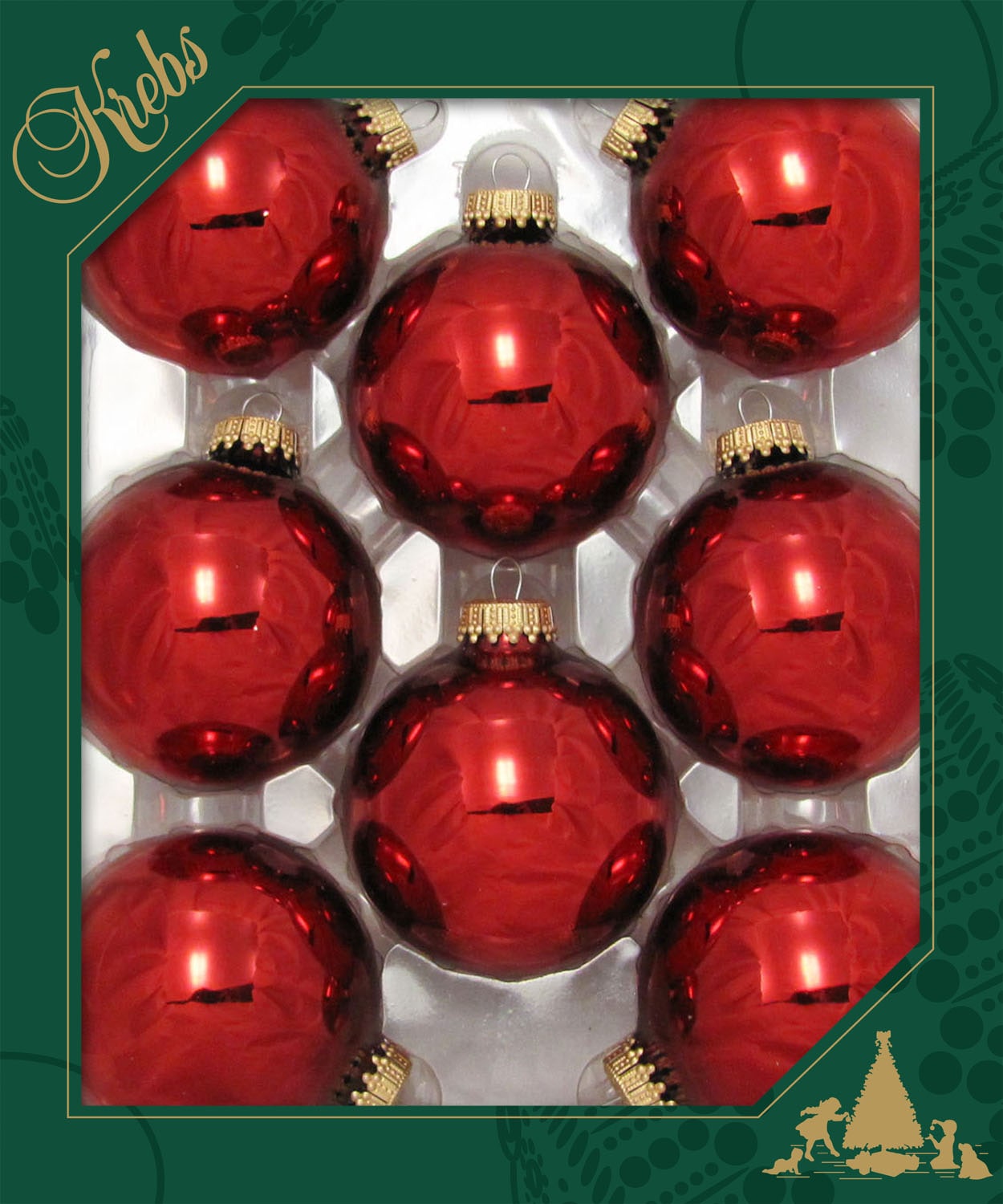 Krebs Glas Lauscha Weihnachtsbaumkugel »CBK70159, Weihnachtsdeko rot, Christbaumschmuck, Christbaumkugeln Glas«, (Set, 8 St.)