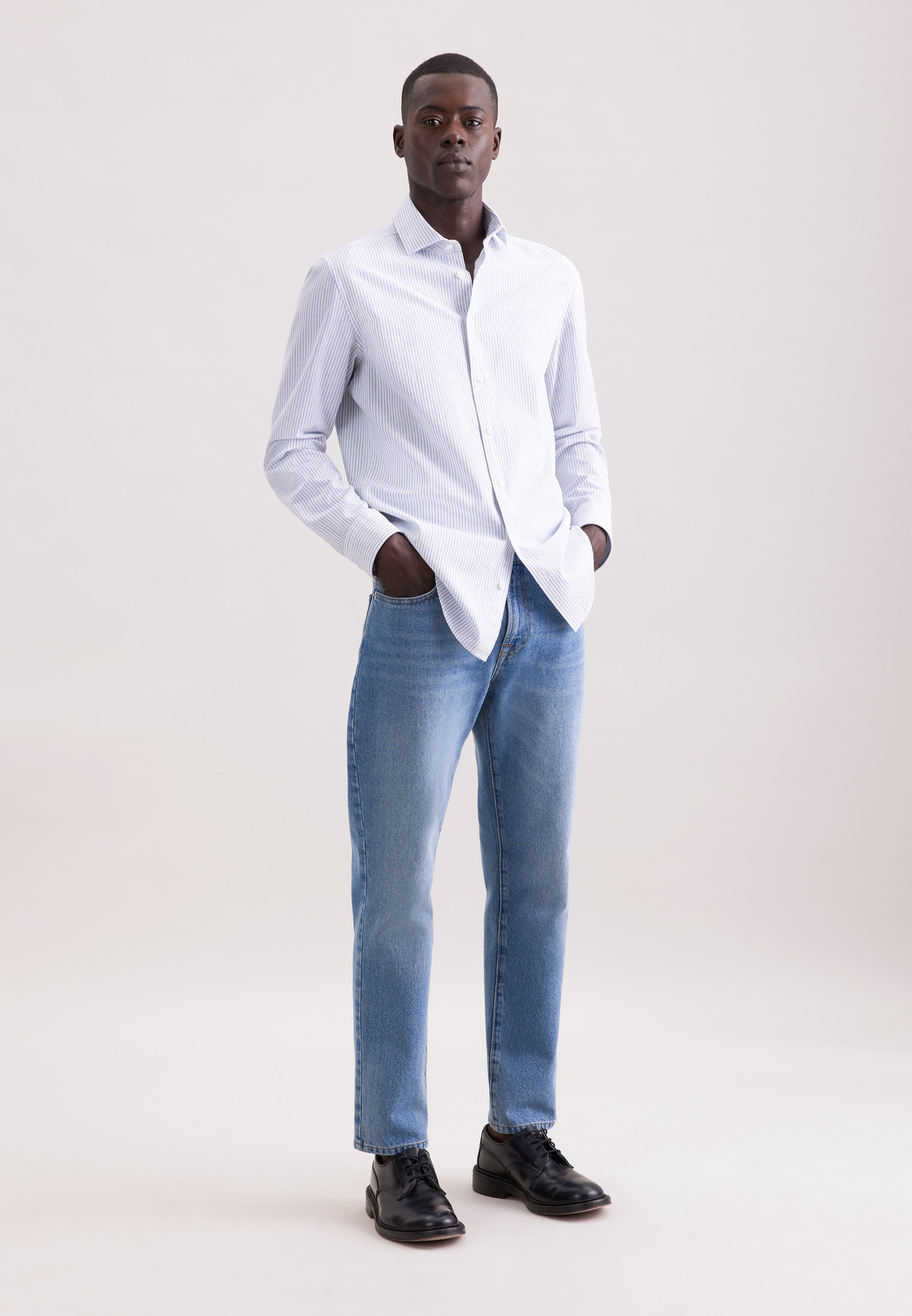 seidensticker Leinenhemd Slim 1/1 Kentkragen Gestreift