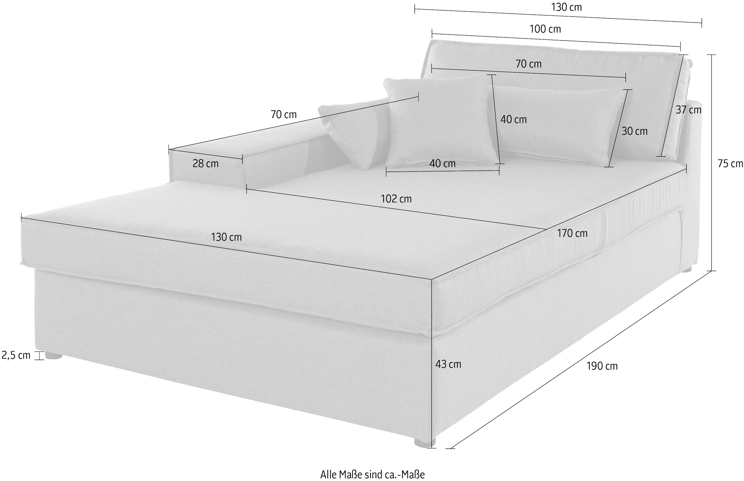 RAUM.ID Ottomane »Enid«, einzeln stellbar oder als Teil eines Modulsofas, fester Sitzkomfort