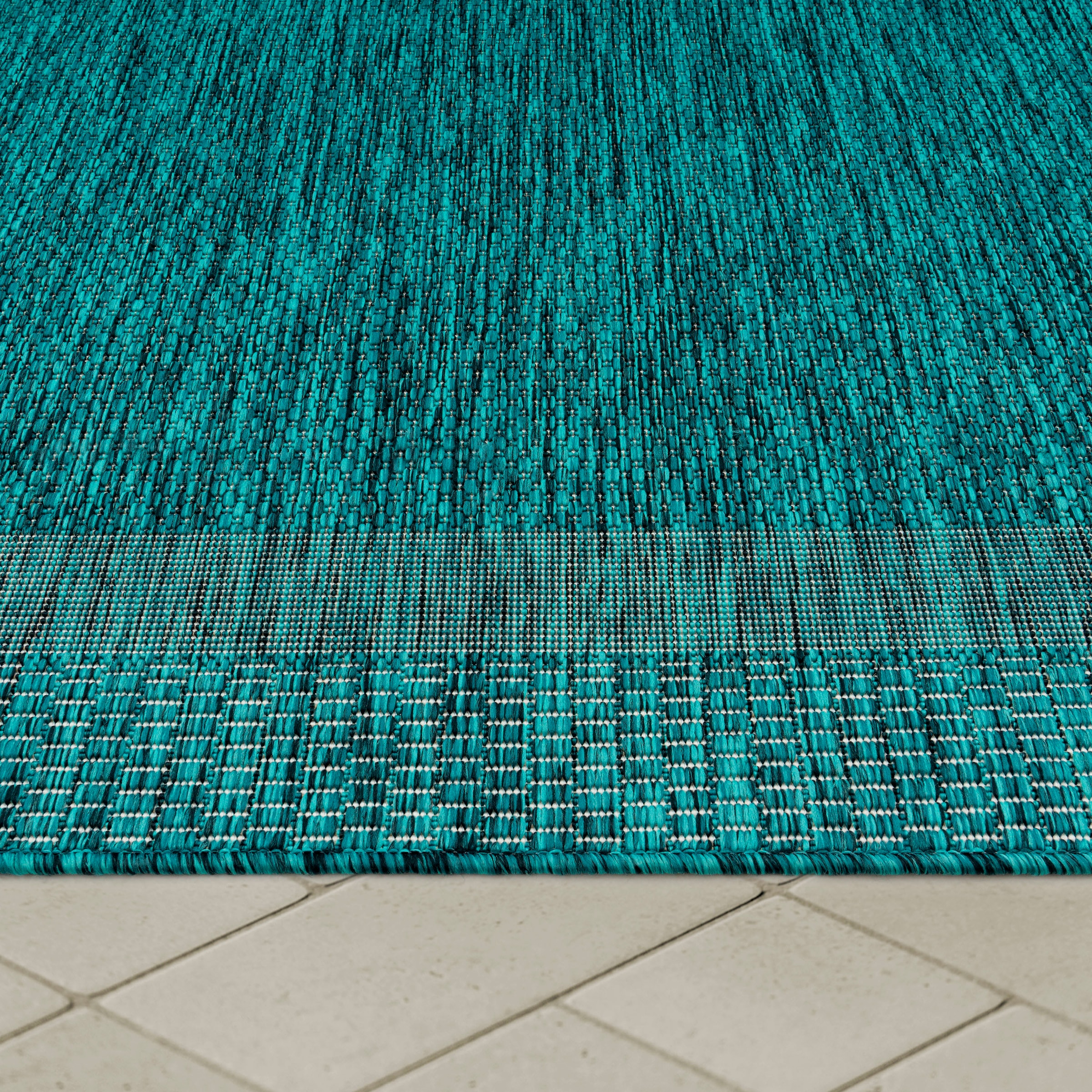 Paco Home Teppich »Roma 272«, rechteckig, 4 mm Höhe, Flachgewebe, meliert, mit dezenter Bordüre, In- und Outdoor geeignet