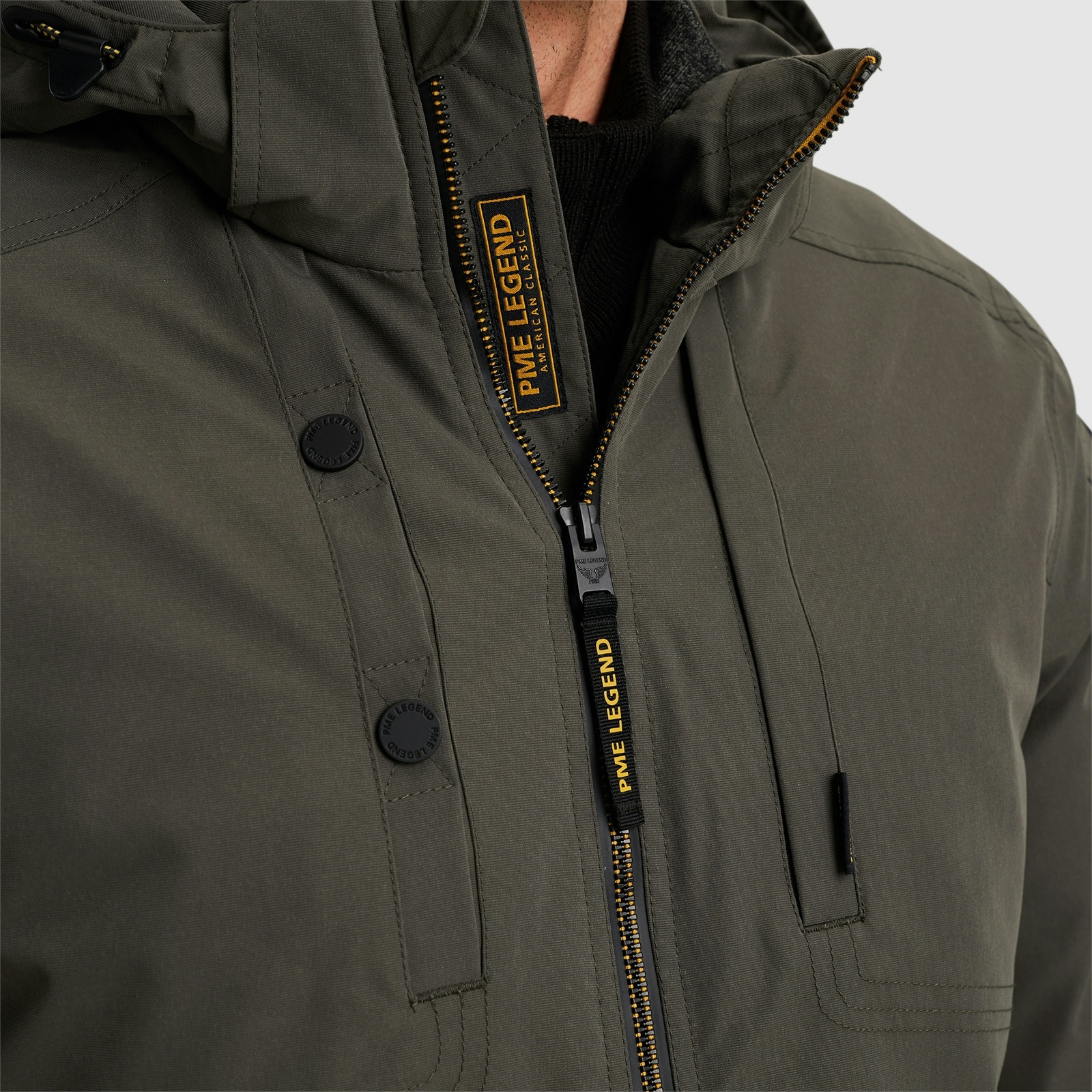 PME LEGEND Outdoorjacke »Semi long jacket STEARPACKER Ottoman«, mit Kapuze, mit Kapuze
