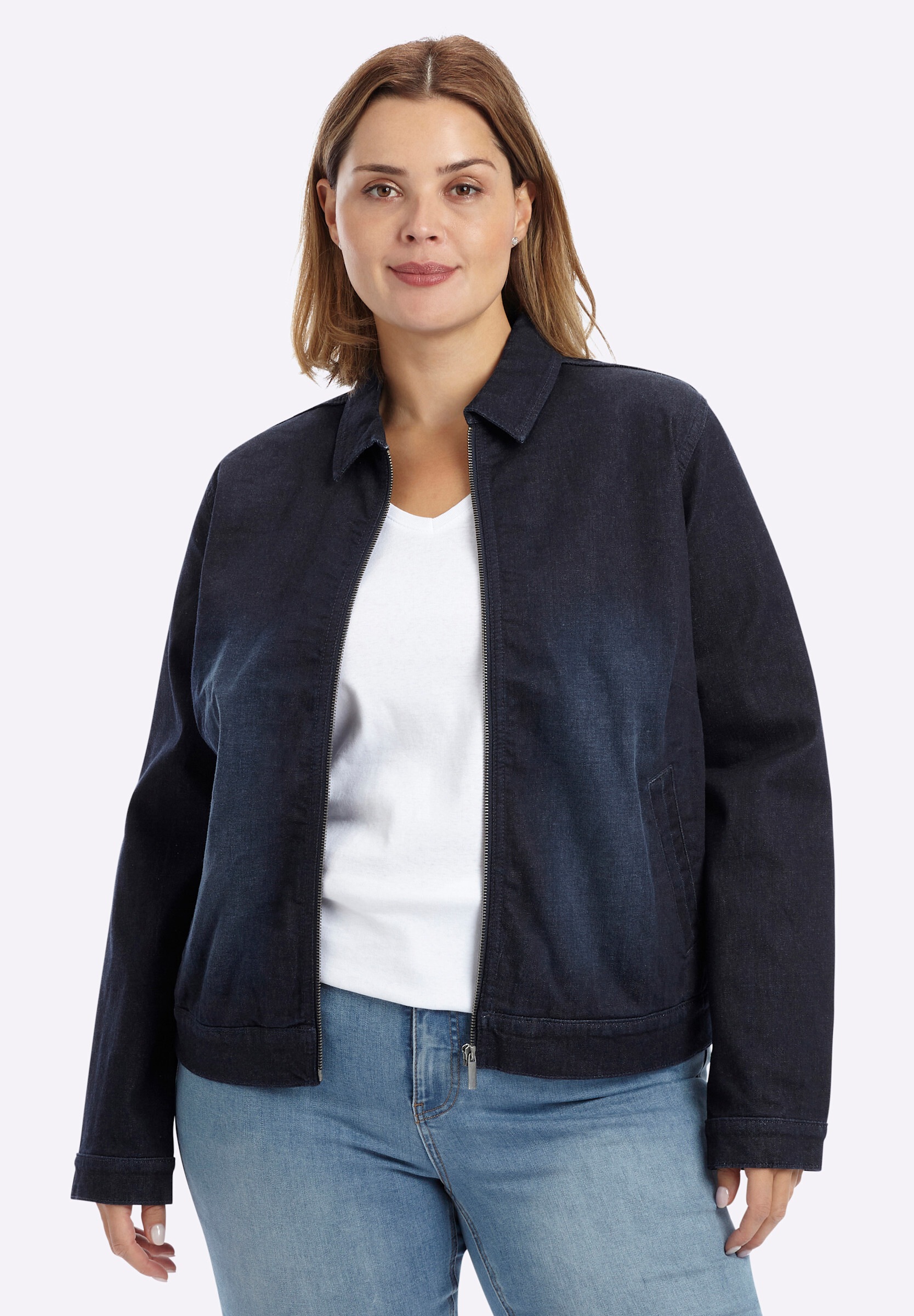 Sheego Jeansblazer »Jeansblazer Jeansjacke in Blousonform«