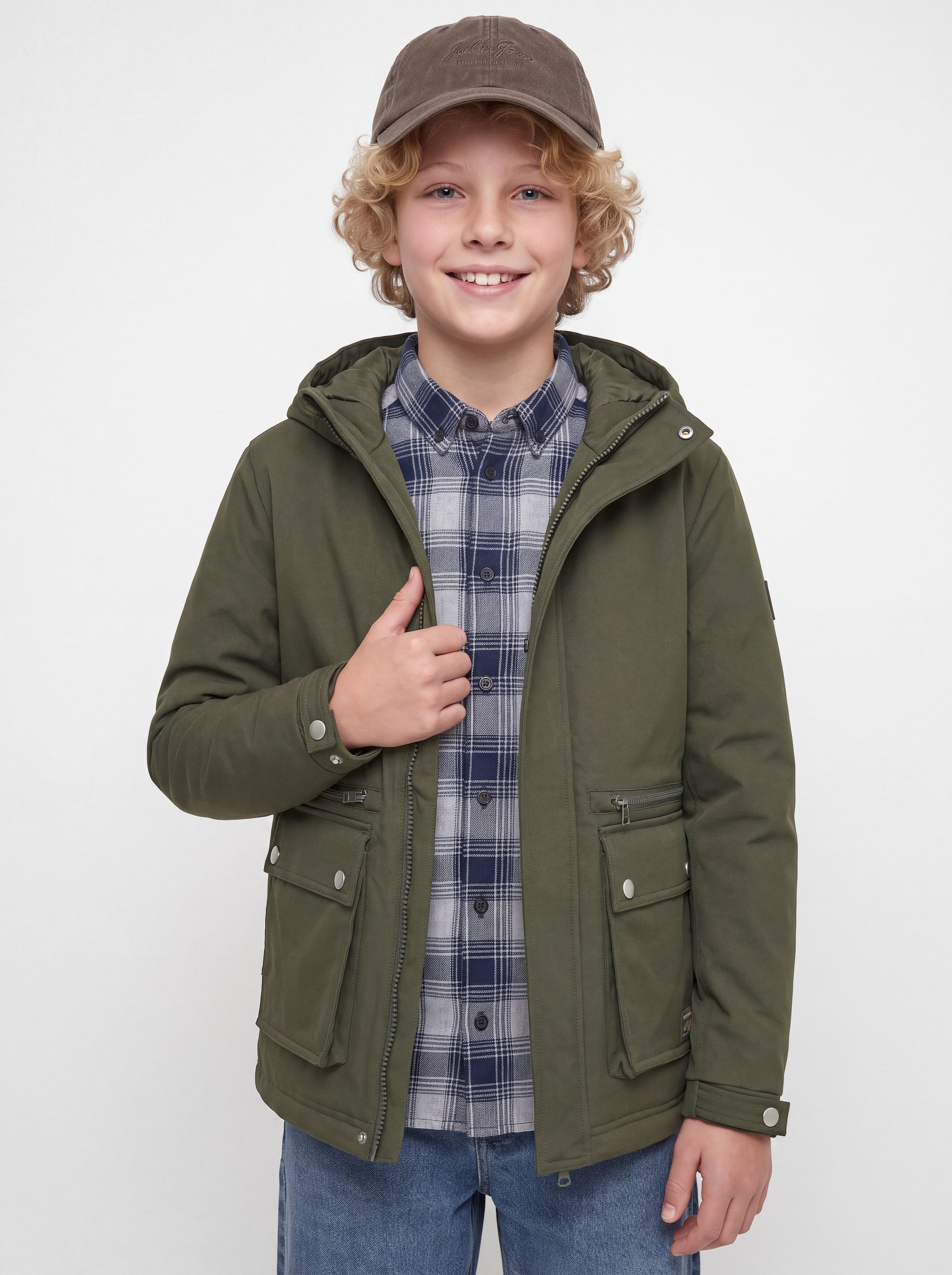 Jack & Jones Junior Parka »JJEWOLF PARKA JACKET SN JNR« mit Kapuze Kunstfaser, normal geschnitten