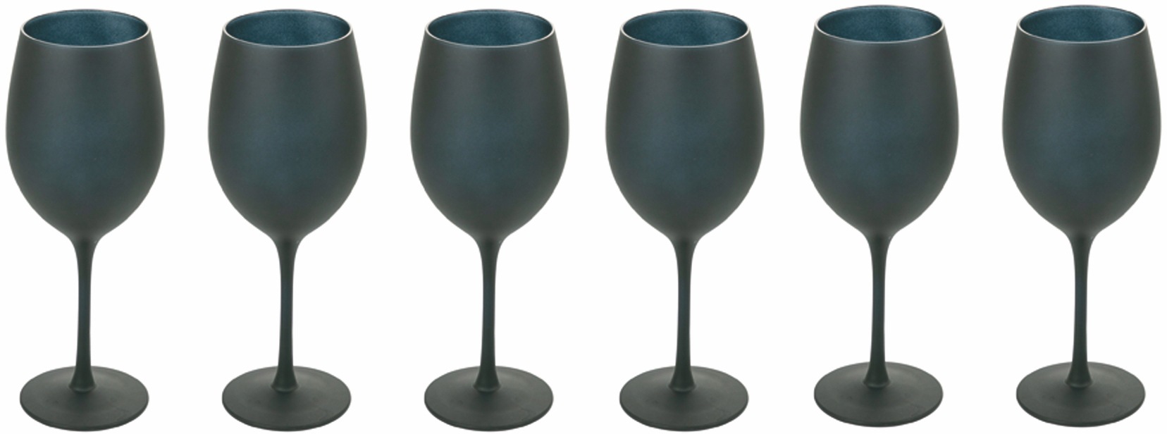 Villa d'Este Weinglas »Naima Schwarz«, (Set, 6 tlg.), Gläser-Set 428 ml, 6-teilig