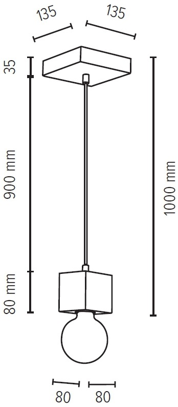 SPOT Light Pendelleuchte »STRONG«, 1 flammig, Leuchtmittel E27 | ohne Leuchtmittel, Hängeleuchte, Echtes Beton, Ideal für Vintage-Leuchtmittel