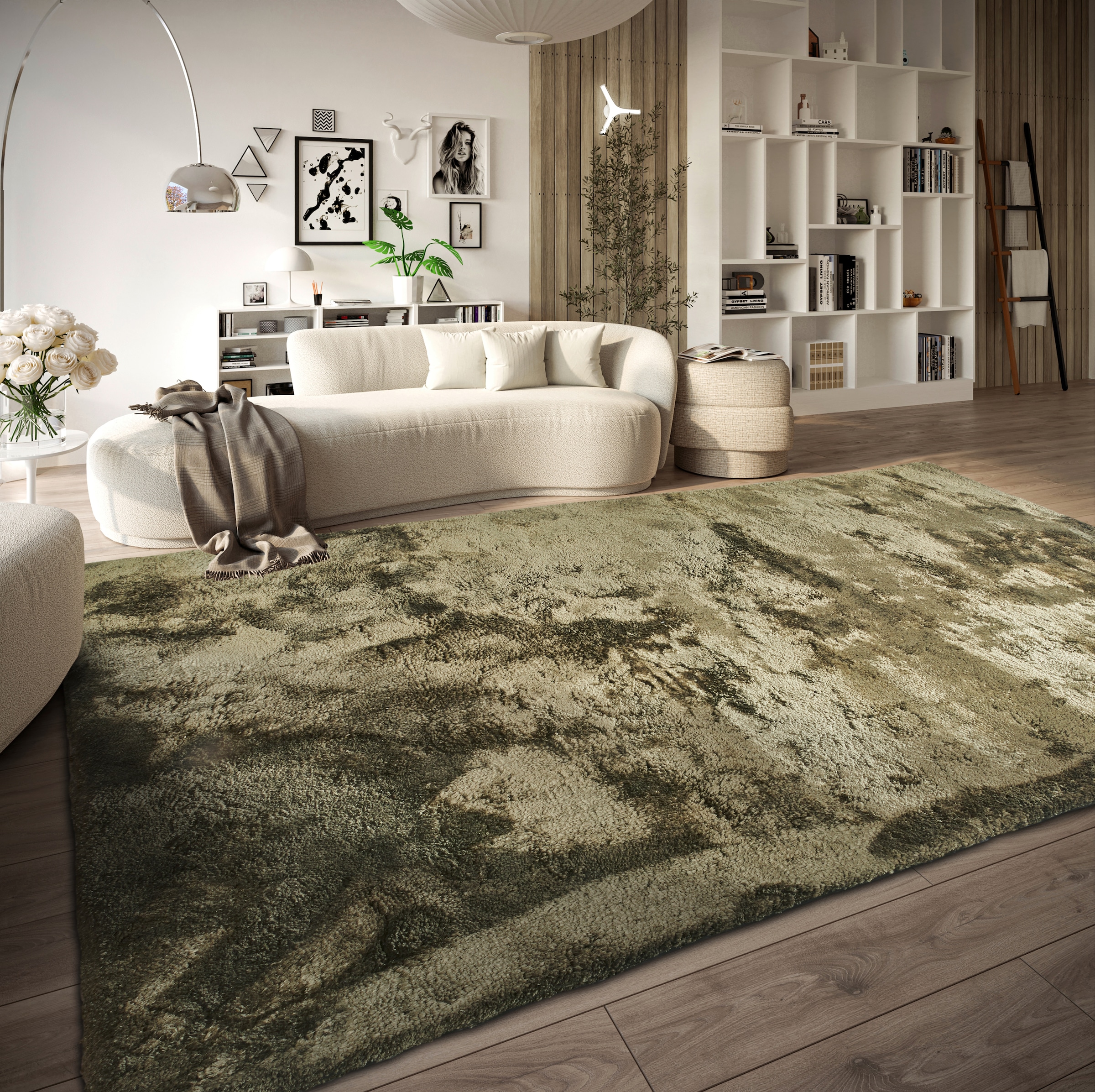 ELLE DECORATION Hochflor-Teppich »Calida«, rechteckig, 28 mm Höhe, Langflor, Shaggy, einfarbig, flauschig, weich, glänzend, modern, uni