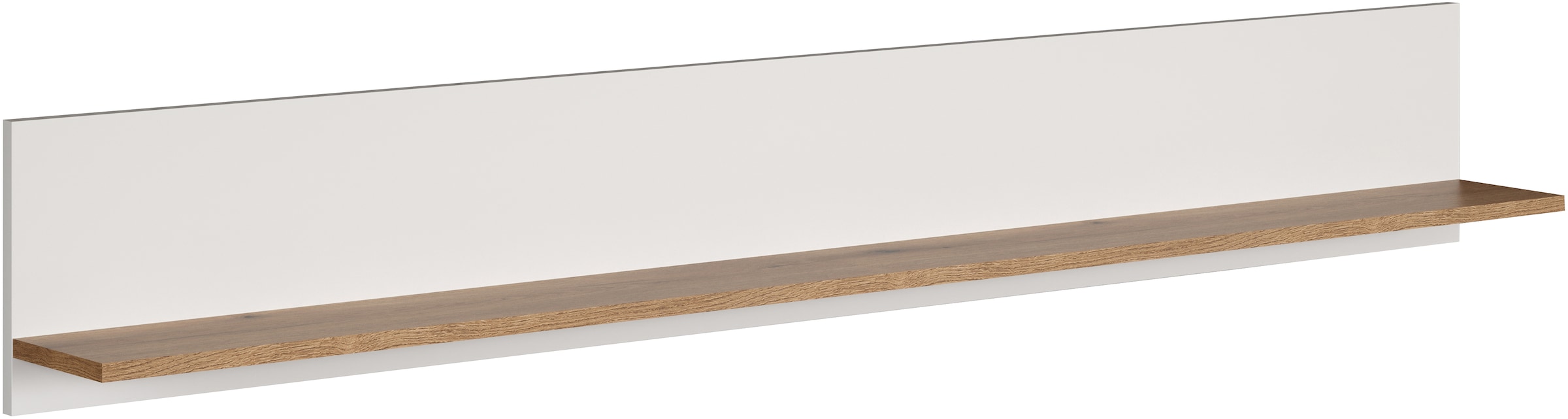 INOSIGN Wandboard »Linz«, (1 St.), großzügige Bücherleiste in Weiß/Eiche - Wandregal (B/T/H) 170/18/25 cm