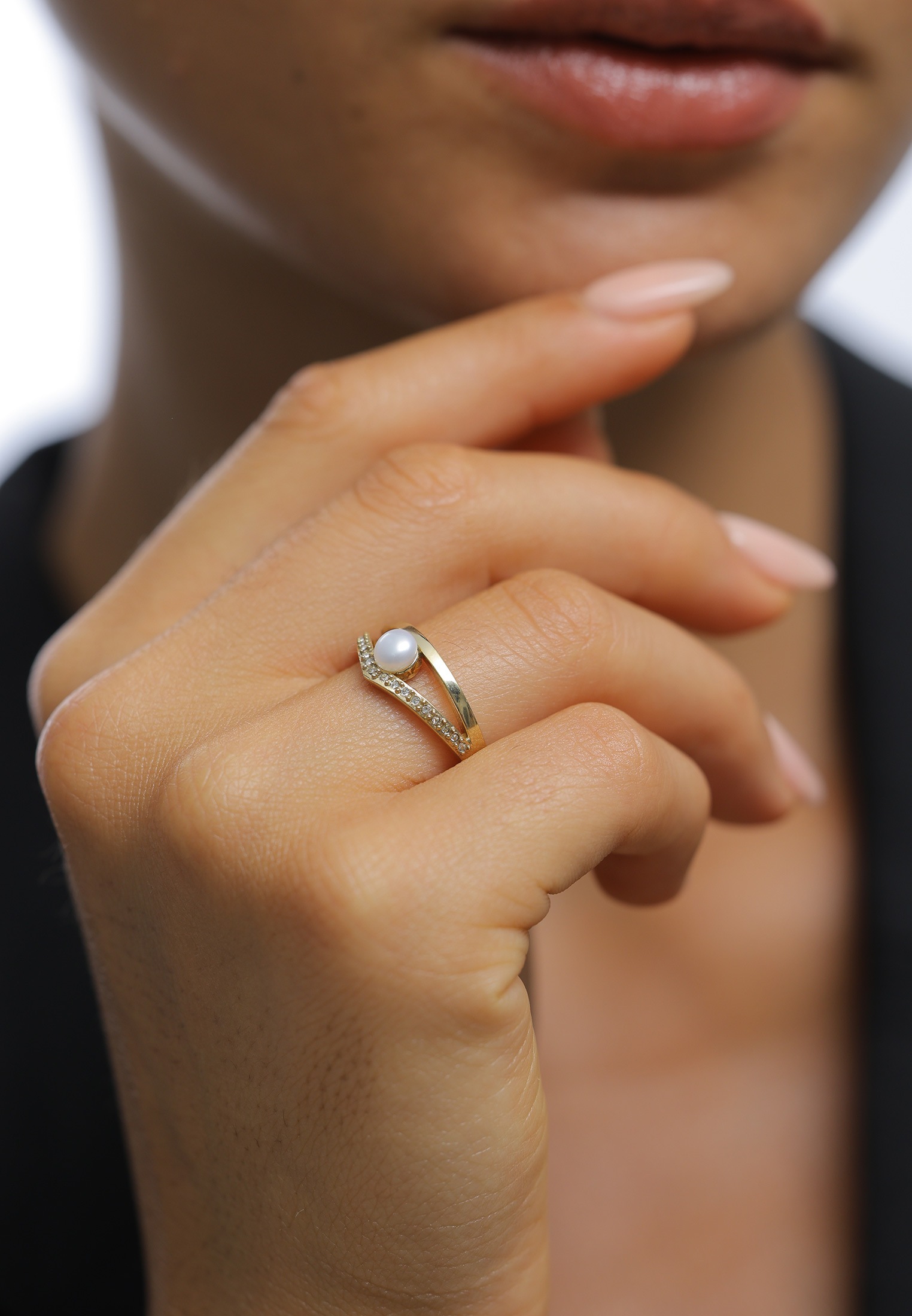 Elli Verlobungsring »Ring Süßwasserzuchtperle Kristalle 925 Sterling Silber«